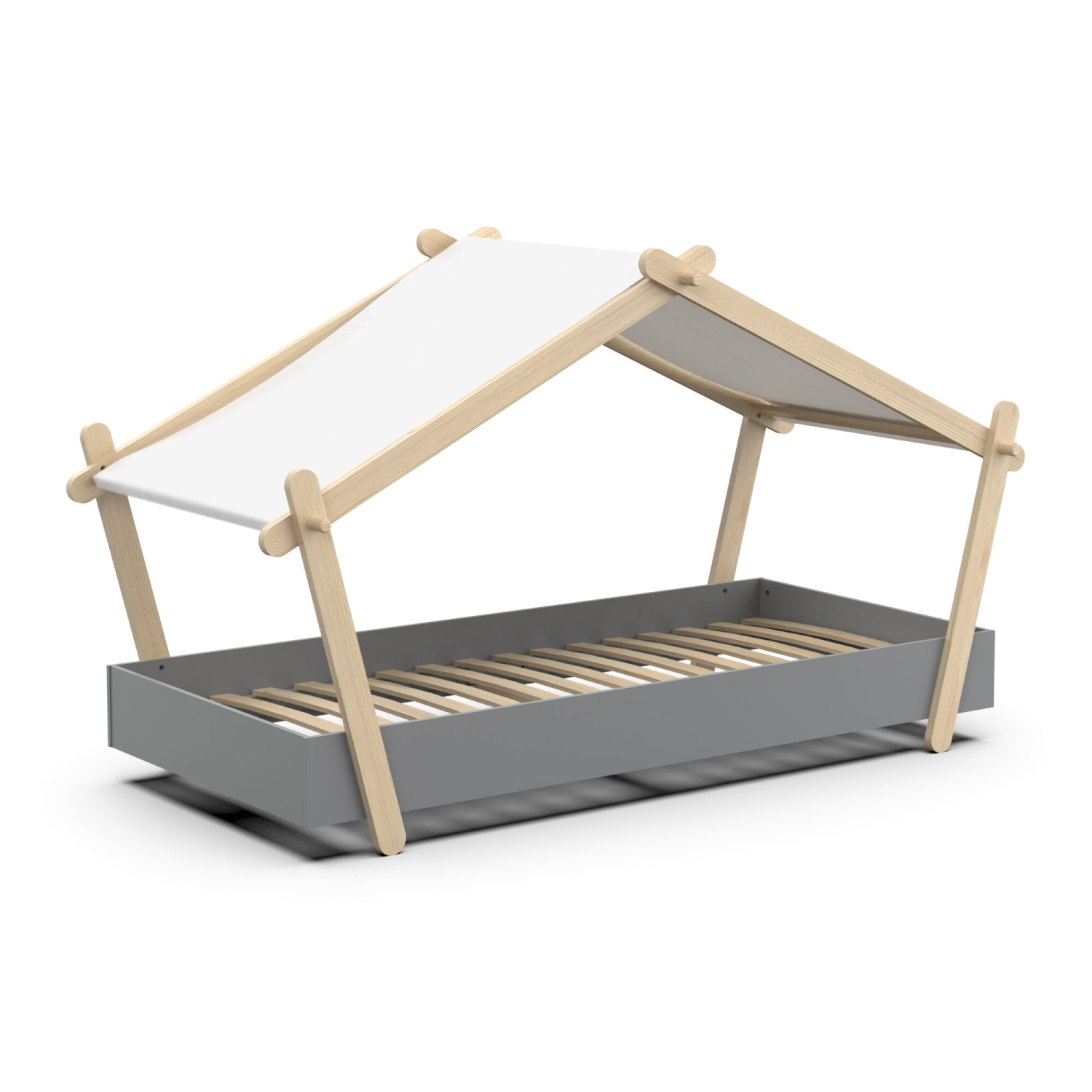 Kajuitbed voor kinderen - DEMEYERE - Model LODGE - Grijs - 90 x 200 cm