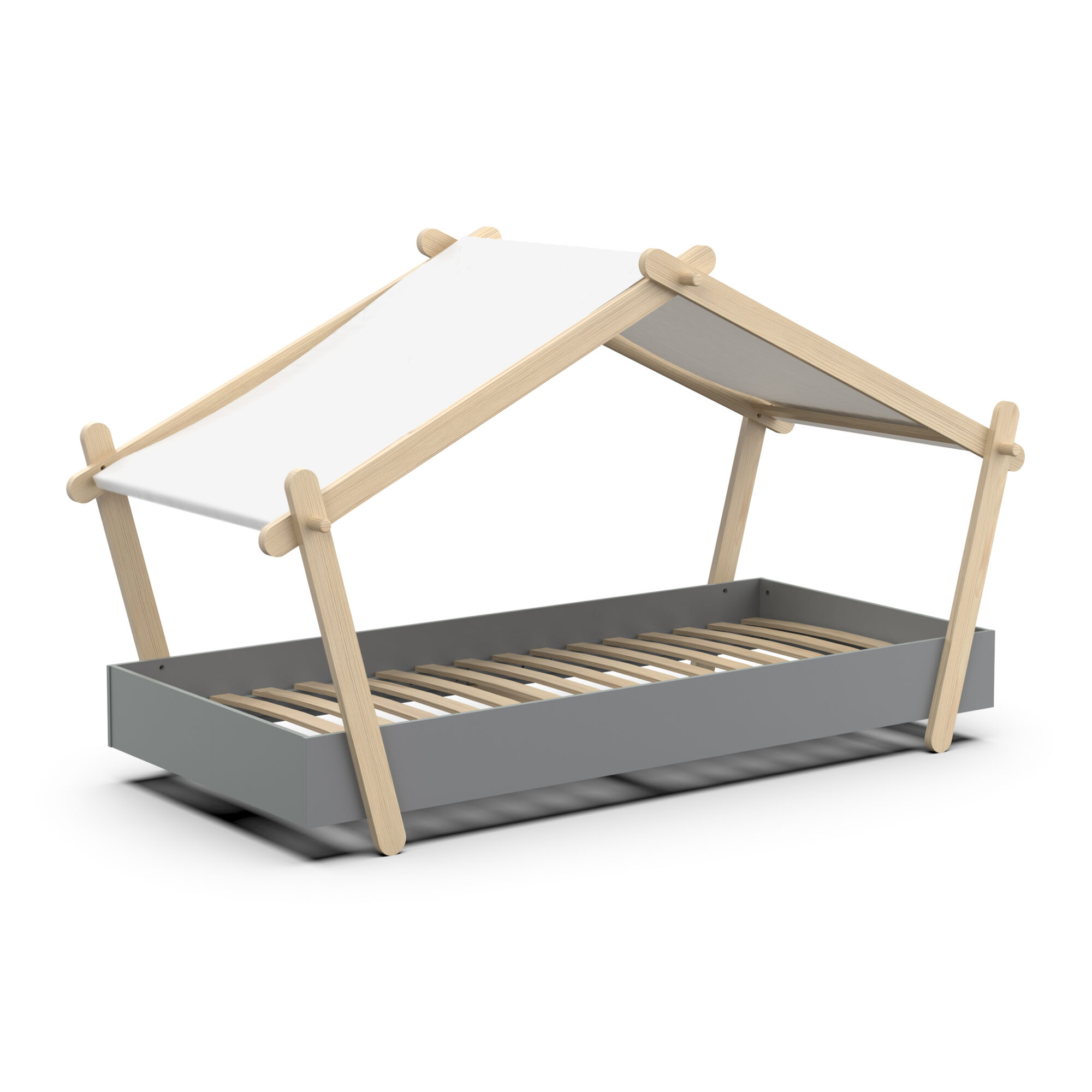 Children's cabin bed - DEMEYERE - Model LODGE - Grey - 90 x 200 cm