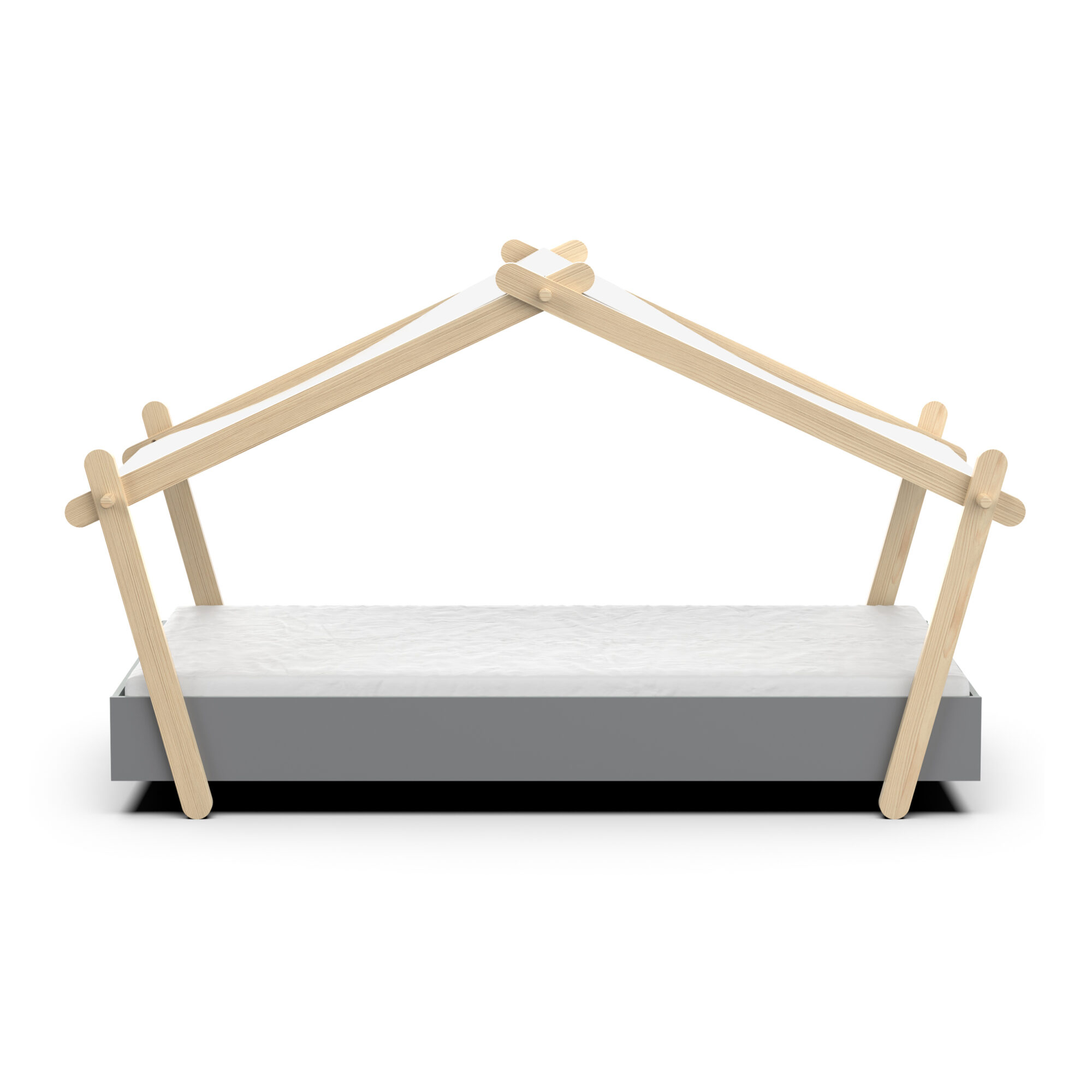 Children's cabin bed - DEMEYERE - Model LODGE - Grey - 90 x 200 cm