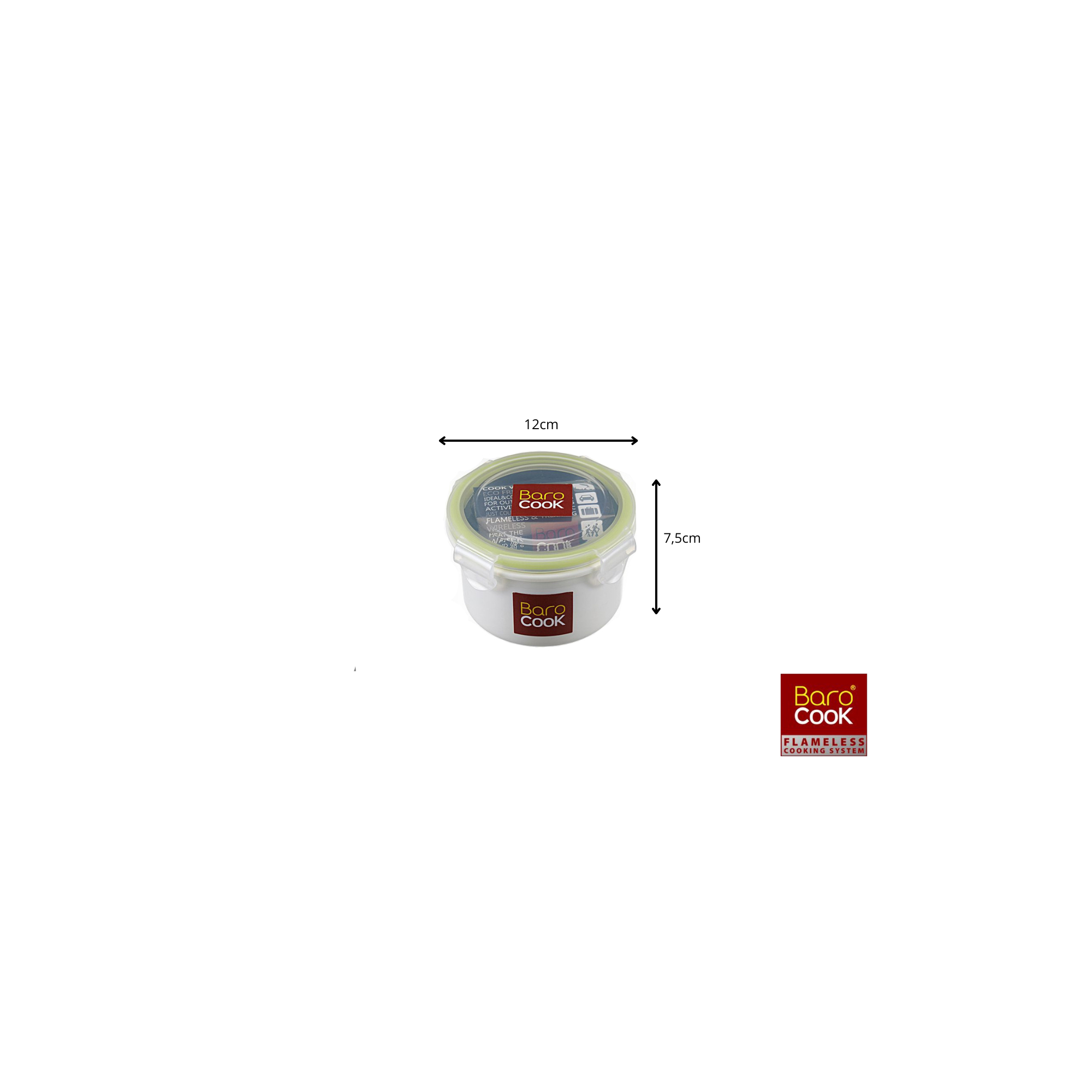 Zelfverwarmende ronde maaltijdcontainer - Barocook - Inhoud : 270 ml