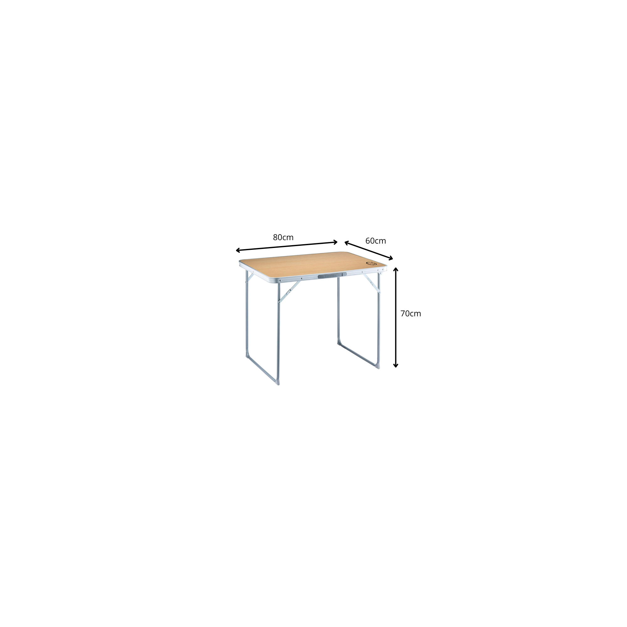 O'Camp 4-persoons opvouwbare campingtafel - - Koffervorm - Afmetingen: 80 x 60 x 70 cm
