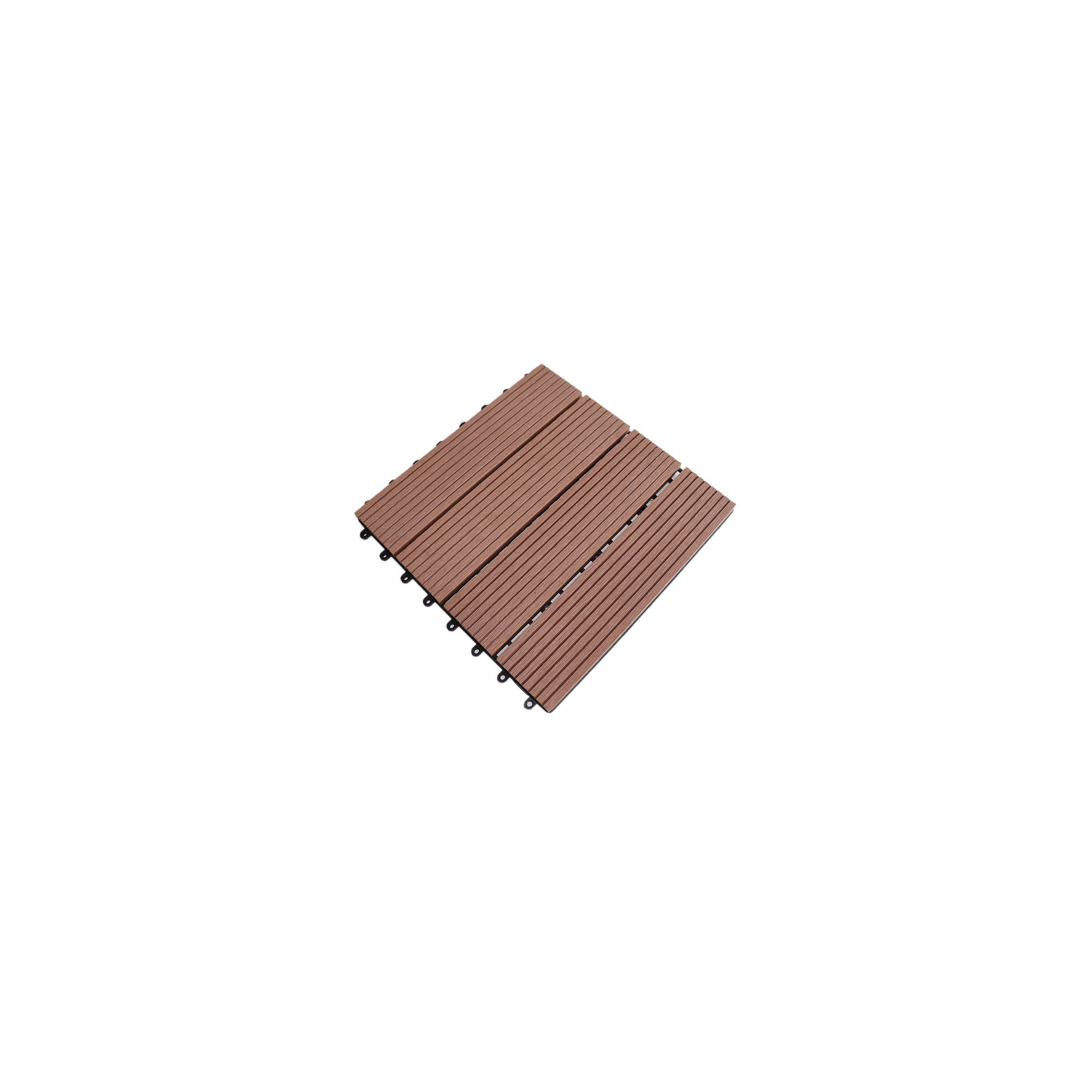 Set van 10 buitentuintegels - Bruin - 30 x 30 x 2 cm - Totale oppervlakte: 0,9 m²