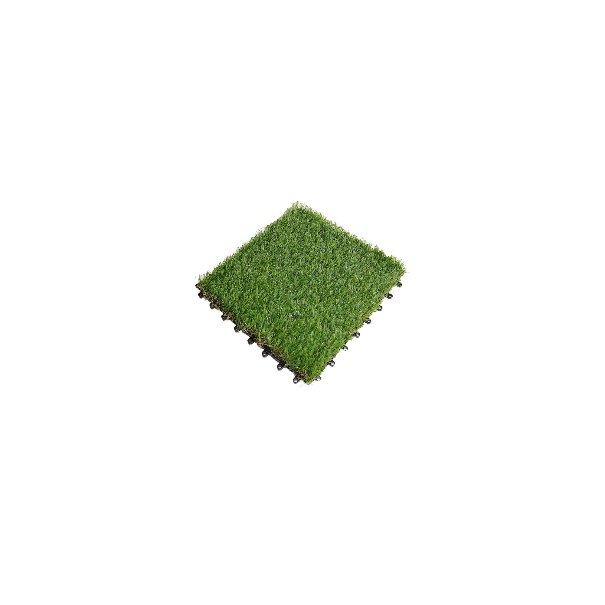 Lot de 10 dalles de jardin d'aménagement extérieur - Vert gazon - 30 x 30 x 2 cm - Surface totale : 0.9 m