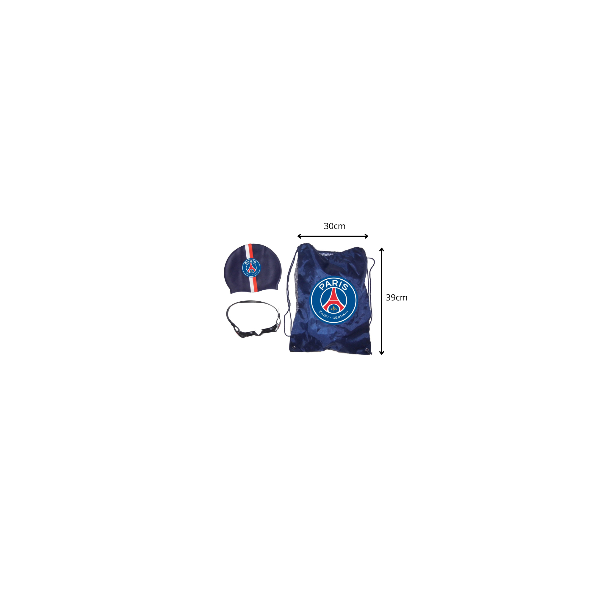 Zwembad accessoires set - Paris Saint Germain - Pet + Bril + Tas