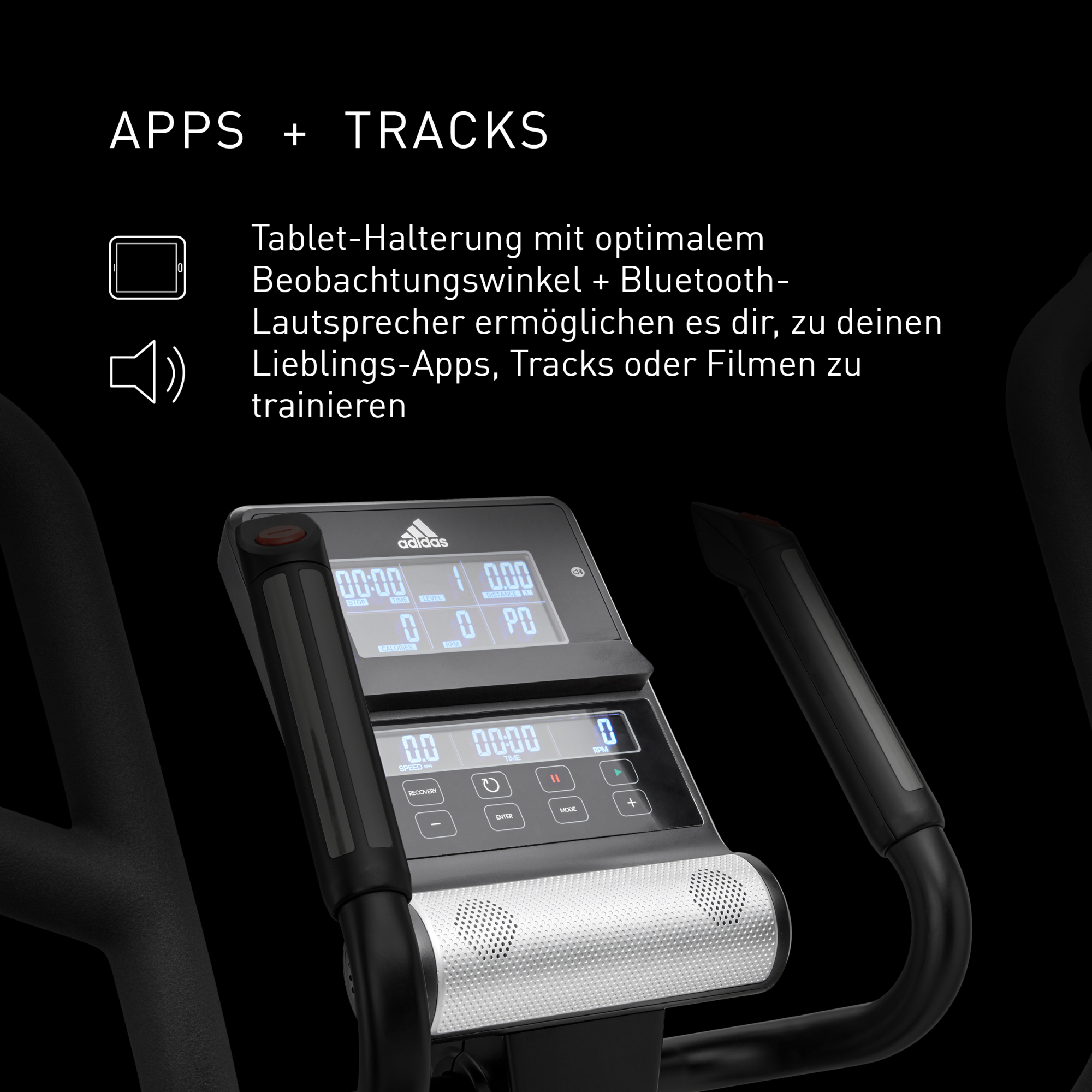 Adidas Elliptische Ergometer fitnessfiets - - Thuis/Appartement - Model X-21FD BT - Traagheidswiel 12 KG - LCD-scherm