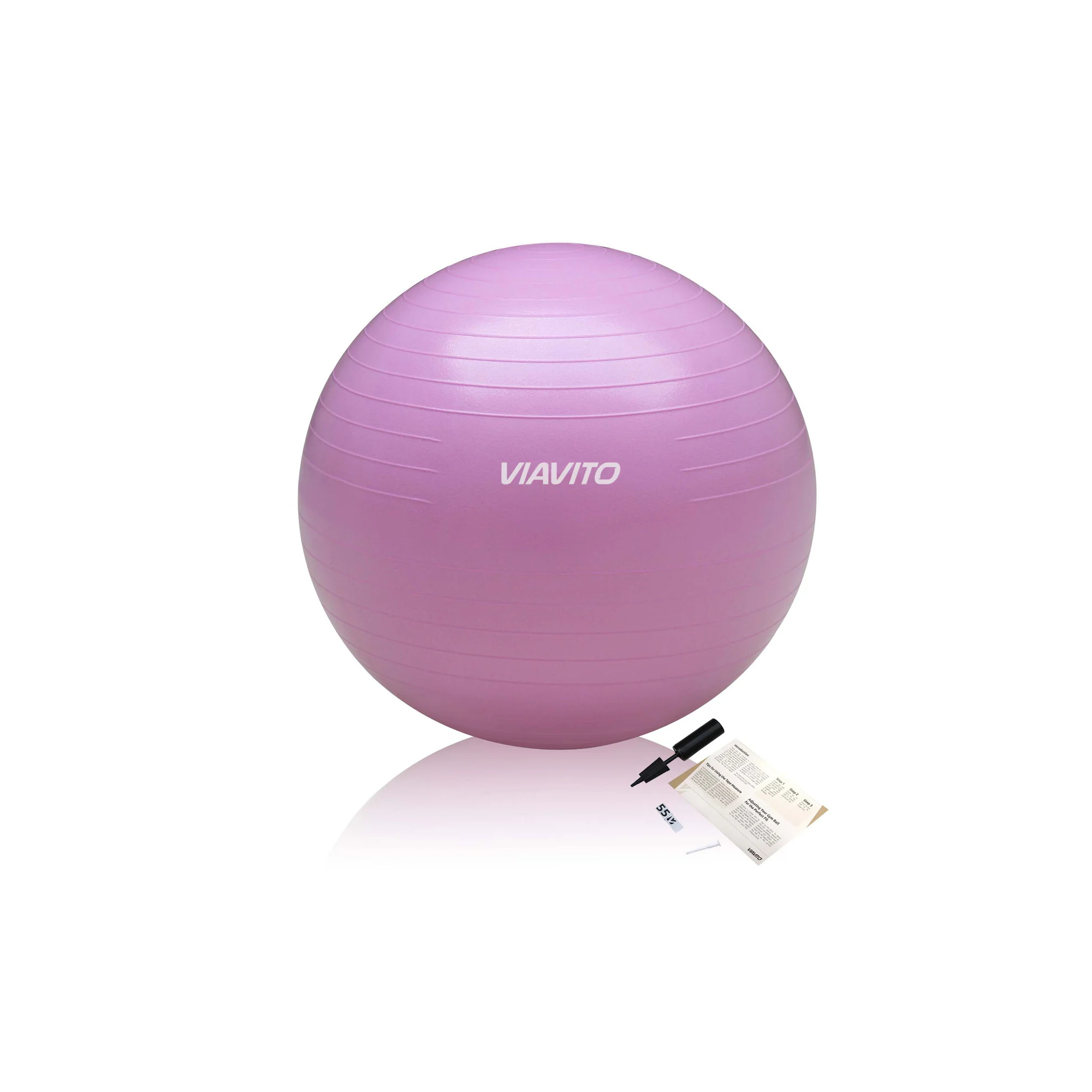 Ballon de Gymnastique  - Viavito - 55 cm - Anti burst - Rose