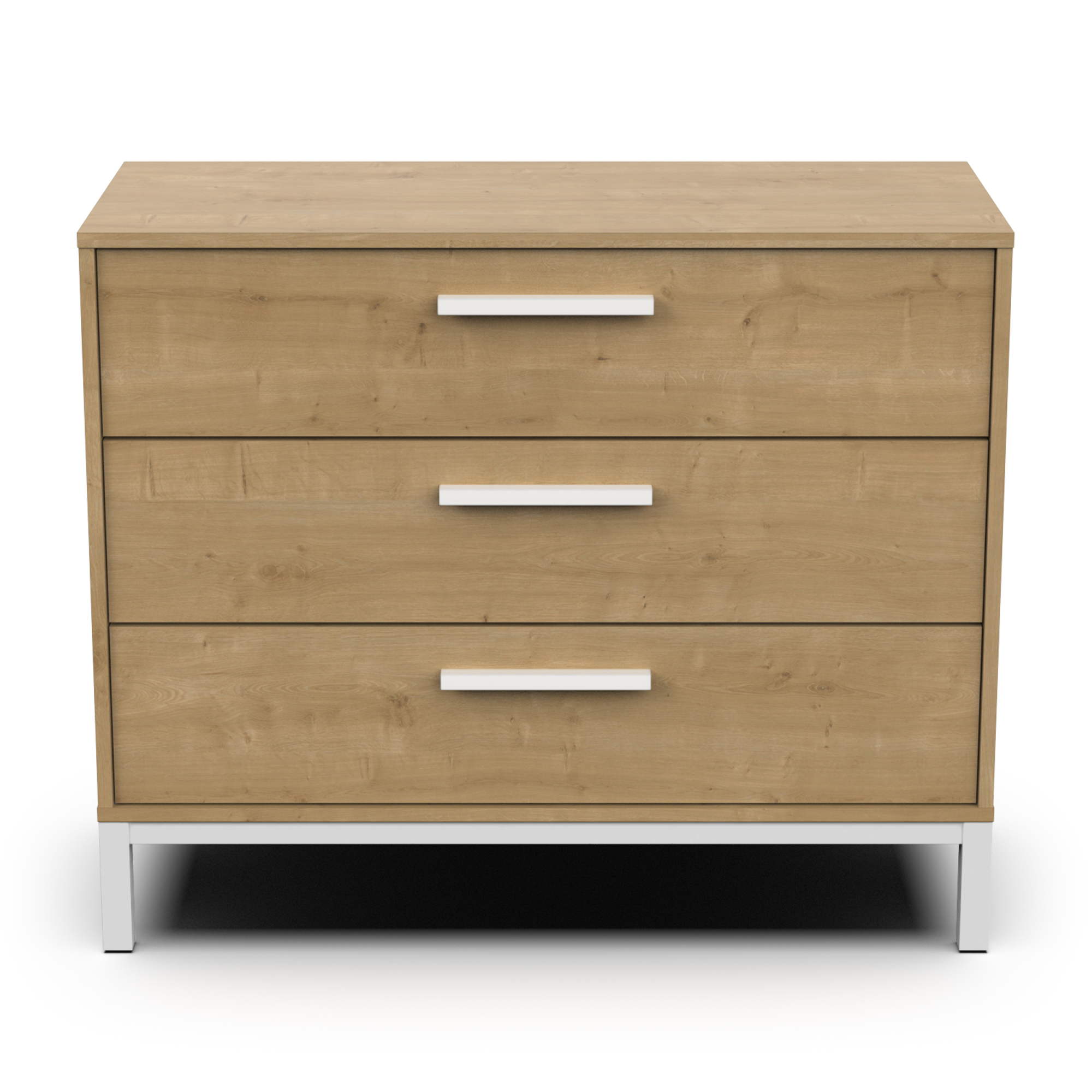 Commode met 3 laden - DEMEYERE - CRAFT model - Hamilton en Wit papier - 90,7 x 39,6 x 74,6 cm