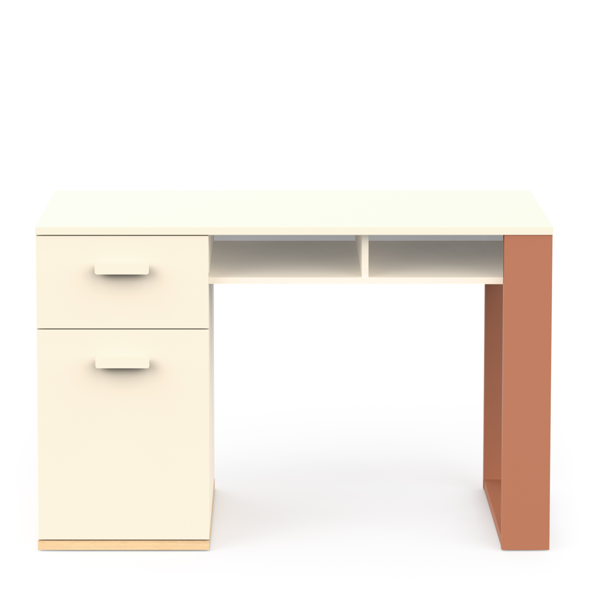 Bureau 1 porte 1 tiroir 2 niches - DEMEYERE - Modèle CAMILLIA - Beige - 120 x 59,8 x 76,5 cm