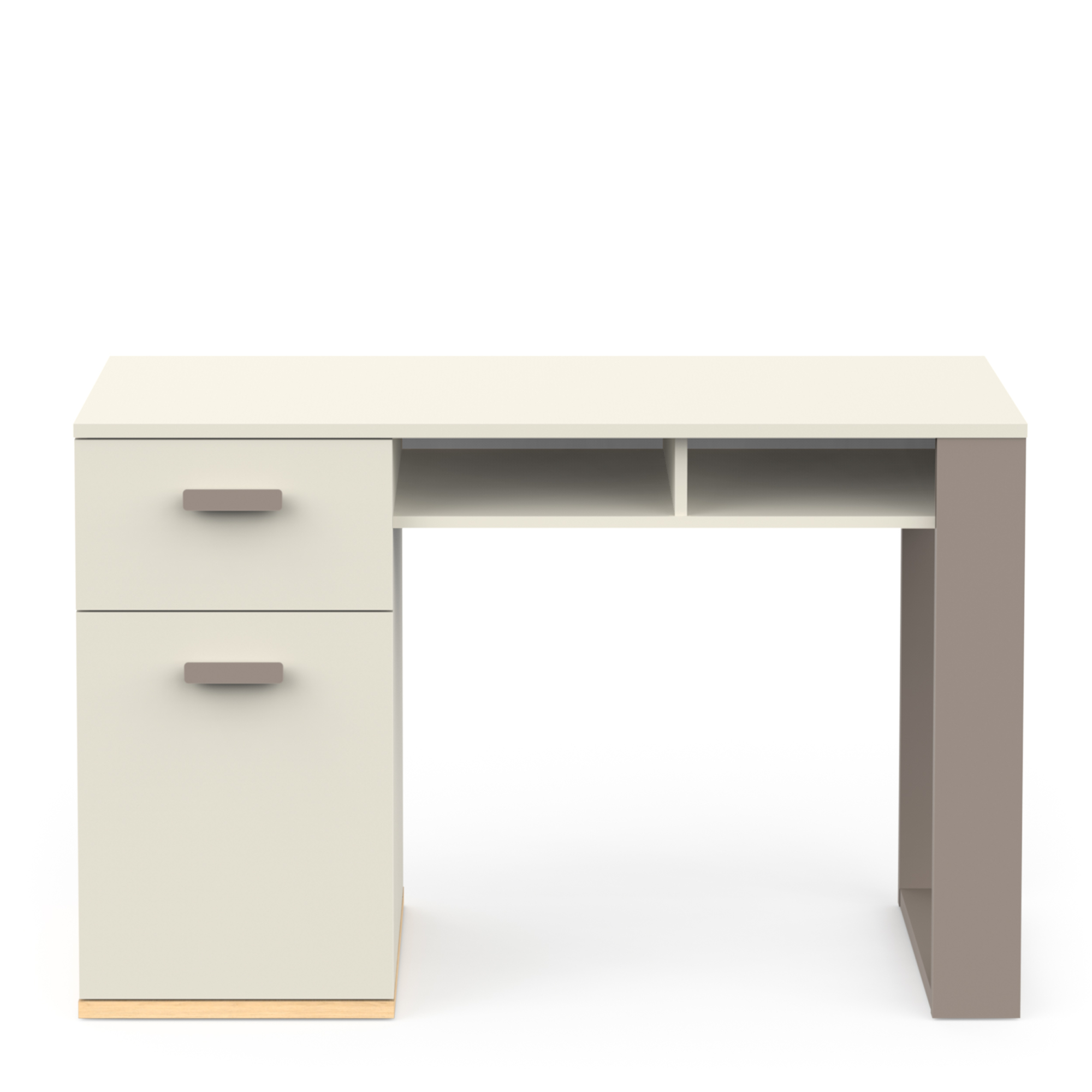 Bureau 1 deur 1 lade 2 nissen - DEMEYERE - Model CAMILLIA - Grijs - 120 x 59.8 x 76.5 cm