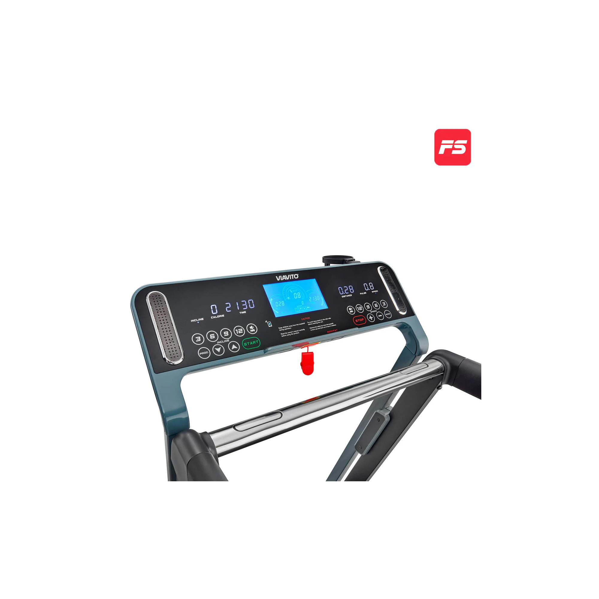 Tapis de course d'appartement - Viavito - Modèle Praia - 12 km/h - Ecran LCD