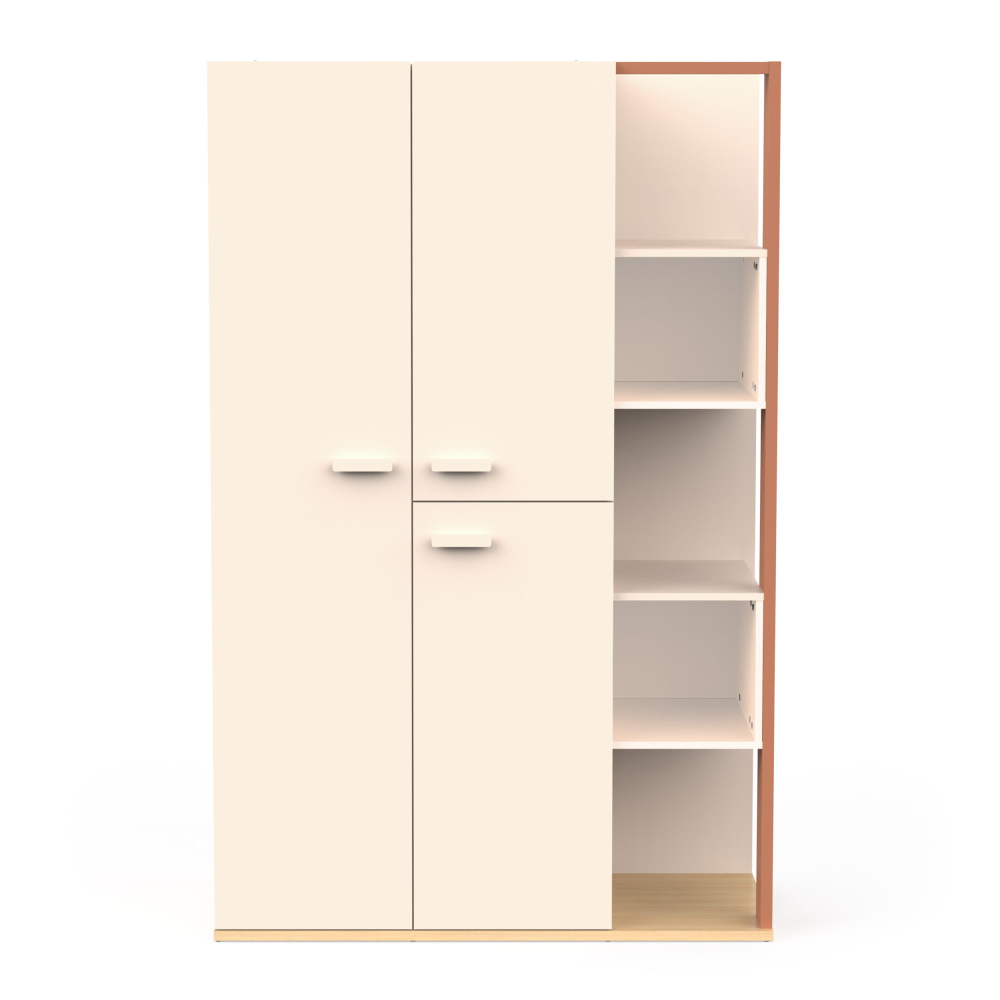 3-deurs kast met 5 nissen - DEMEYERE - Model CAMILLIA - Beige - 119,7 x 51,5 x 186,9 cm