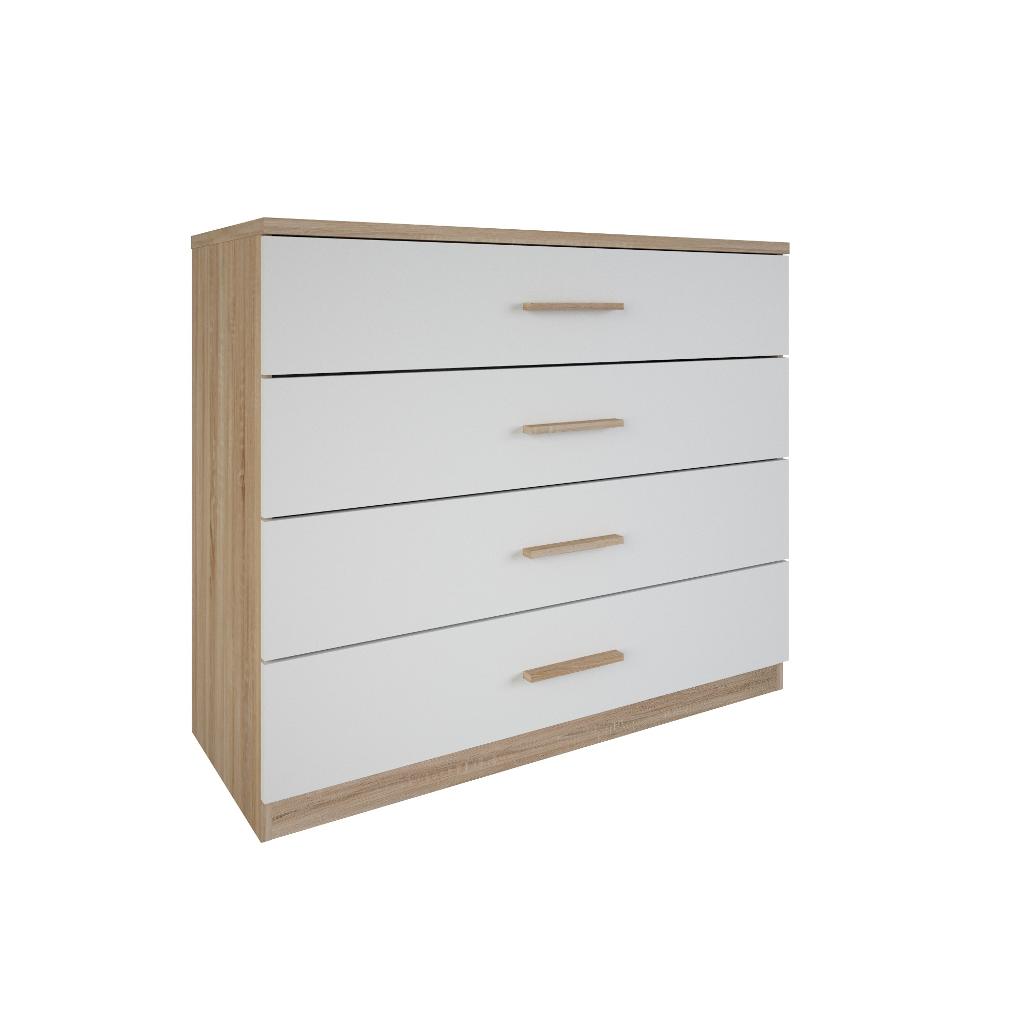 Commode met 4 laden - DEMEYERE - Model SELENA - Grijs - 100 x 41.6 x 84.7 cm