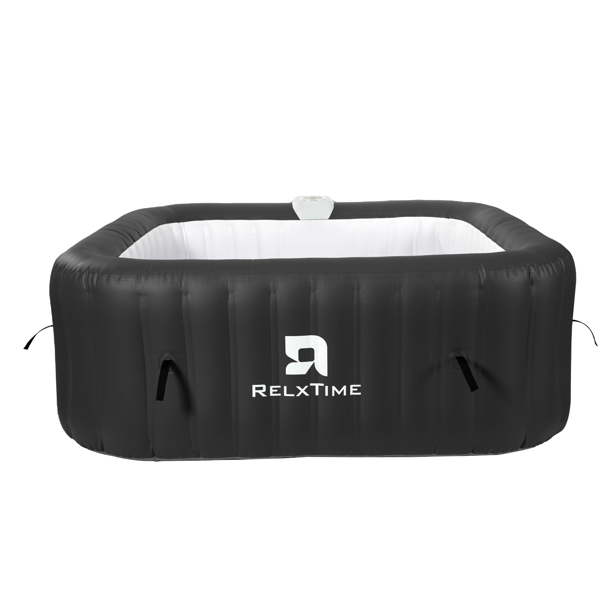 Spa gonflable 4 places carré - RELXTIME - 130 Jets - Noir - Filtre et bâche inclus