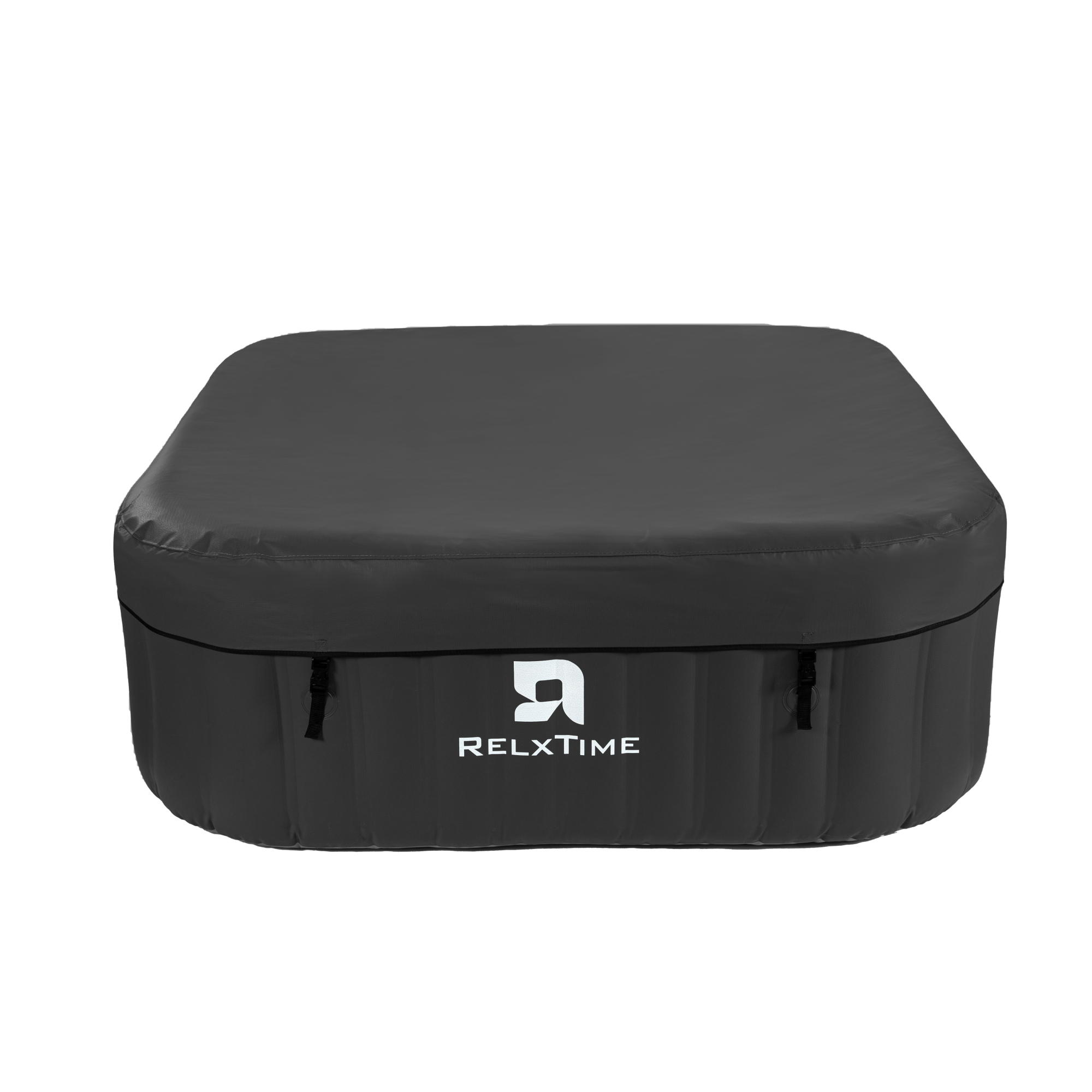 Spa gonflable 6 places carré - RELXTIME - 130 Jets - Noir - Filtre et bâche inclus