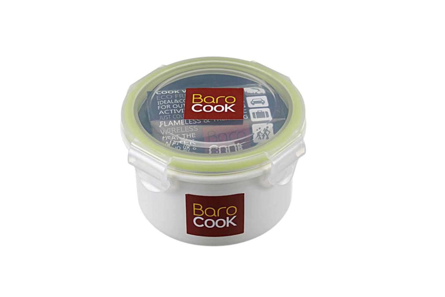 Zelfverwarmende ronde maaltijdcontainer - Barocook - Inhoud : 270 ml