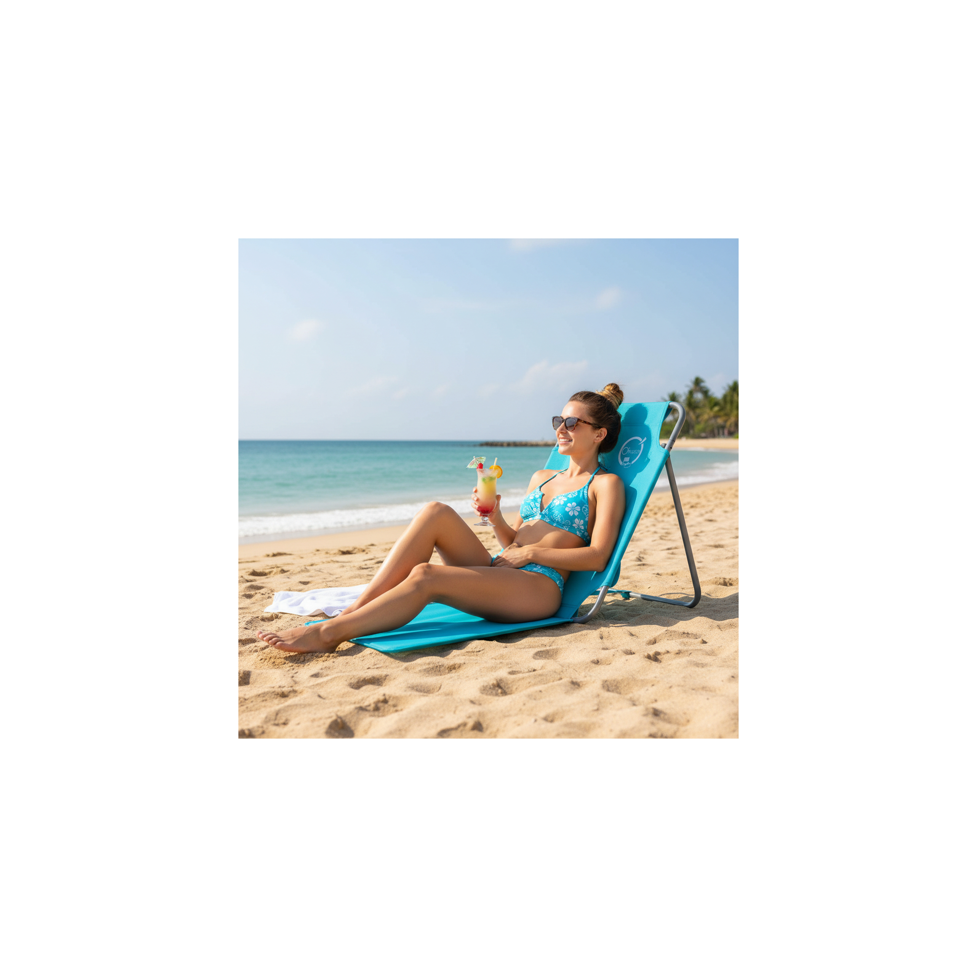 Lot de 2 chaises dossiers de plage pliables - O'Beach - Dimensions : 45 x 163 x 44 cm