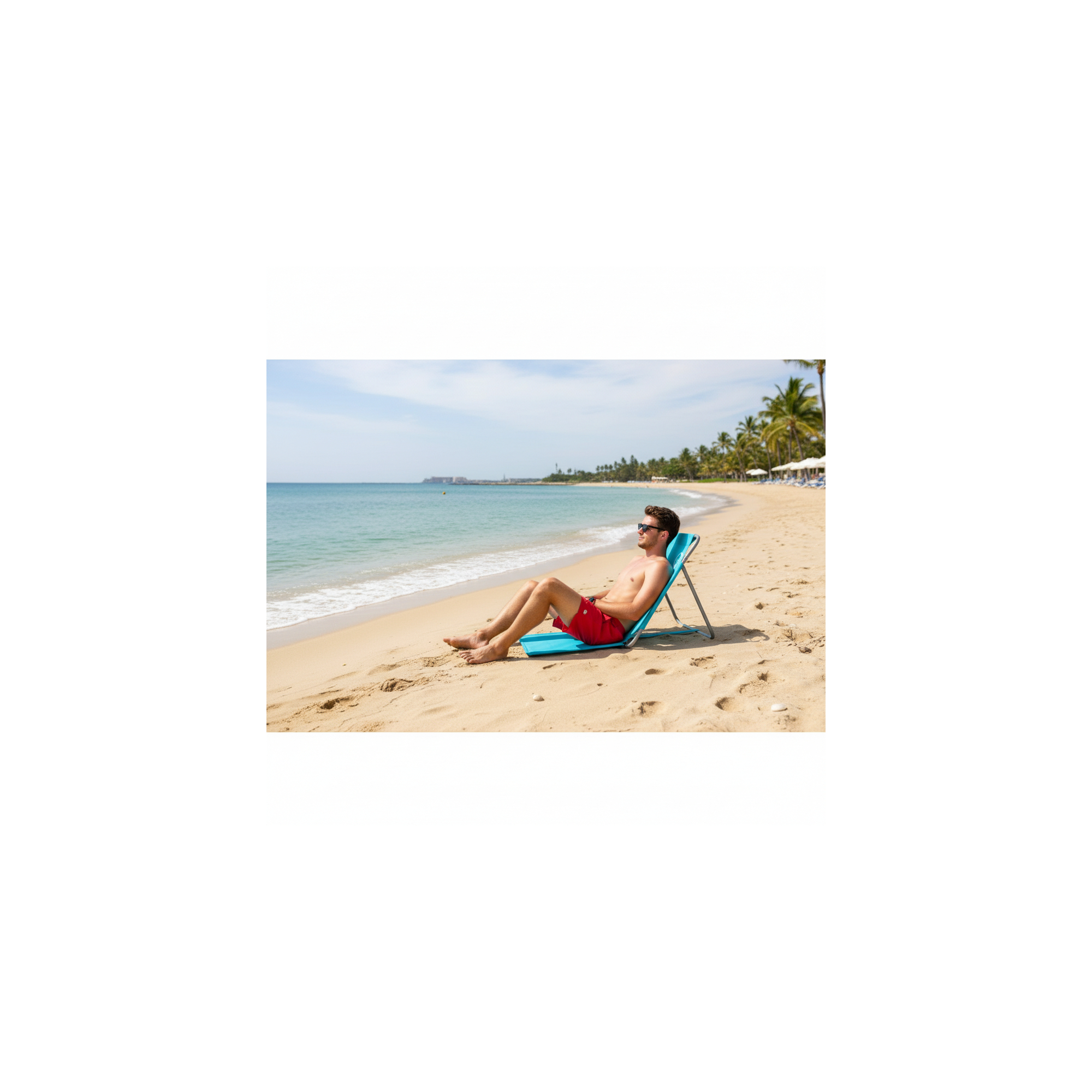 Lot de 2 chaises dossiers de plage pliables - O'Beach - Dimensions : 45 x 163 x 44 cm