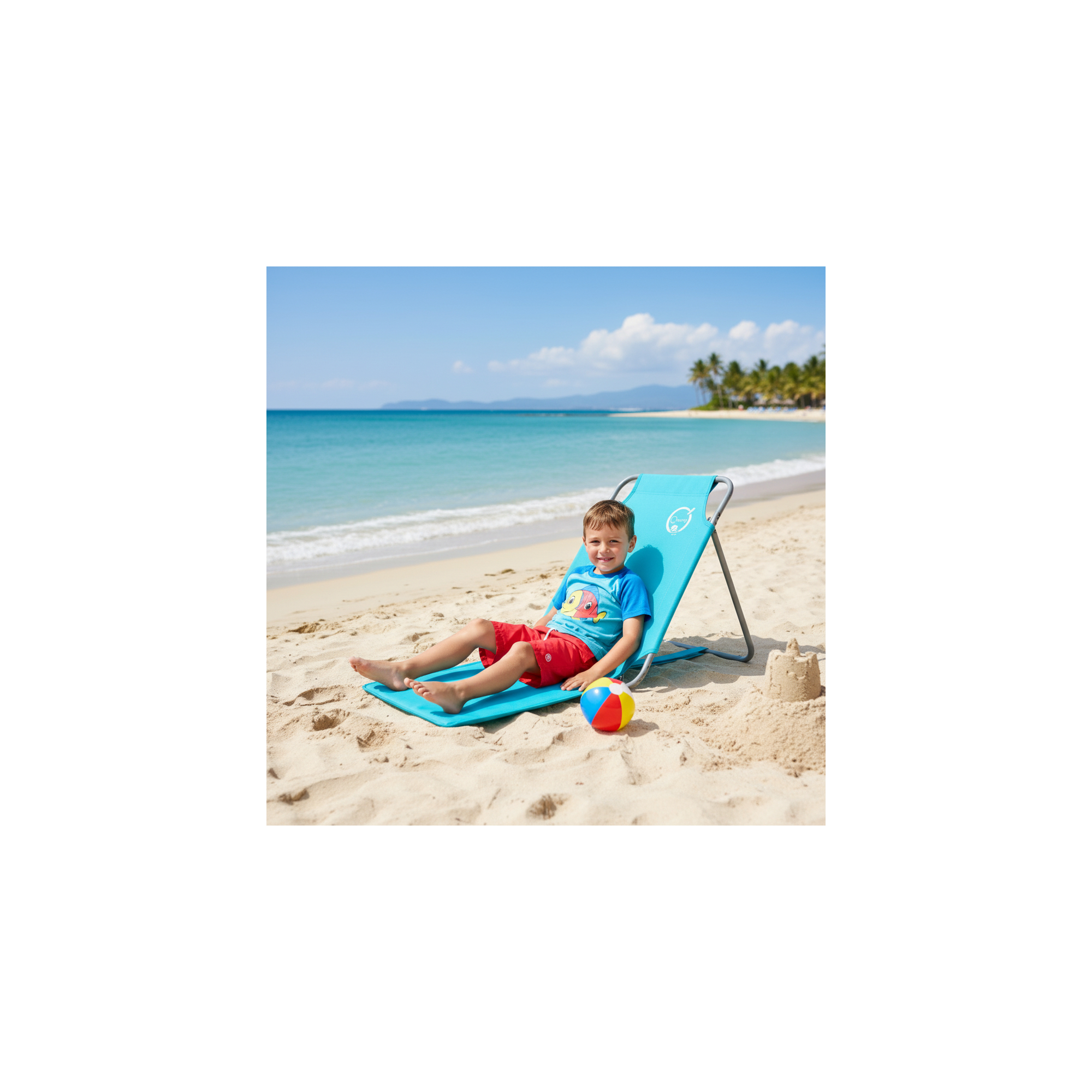 Lot de 2 chaises dossiers de plage pliables - O'Beach - Dimensions : 45 x 163 x 44 cm