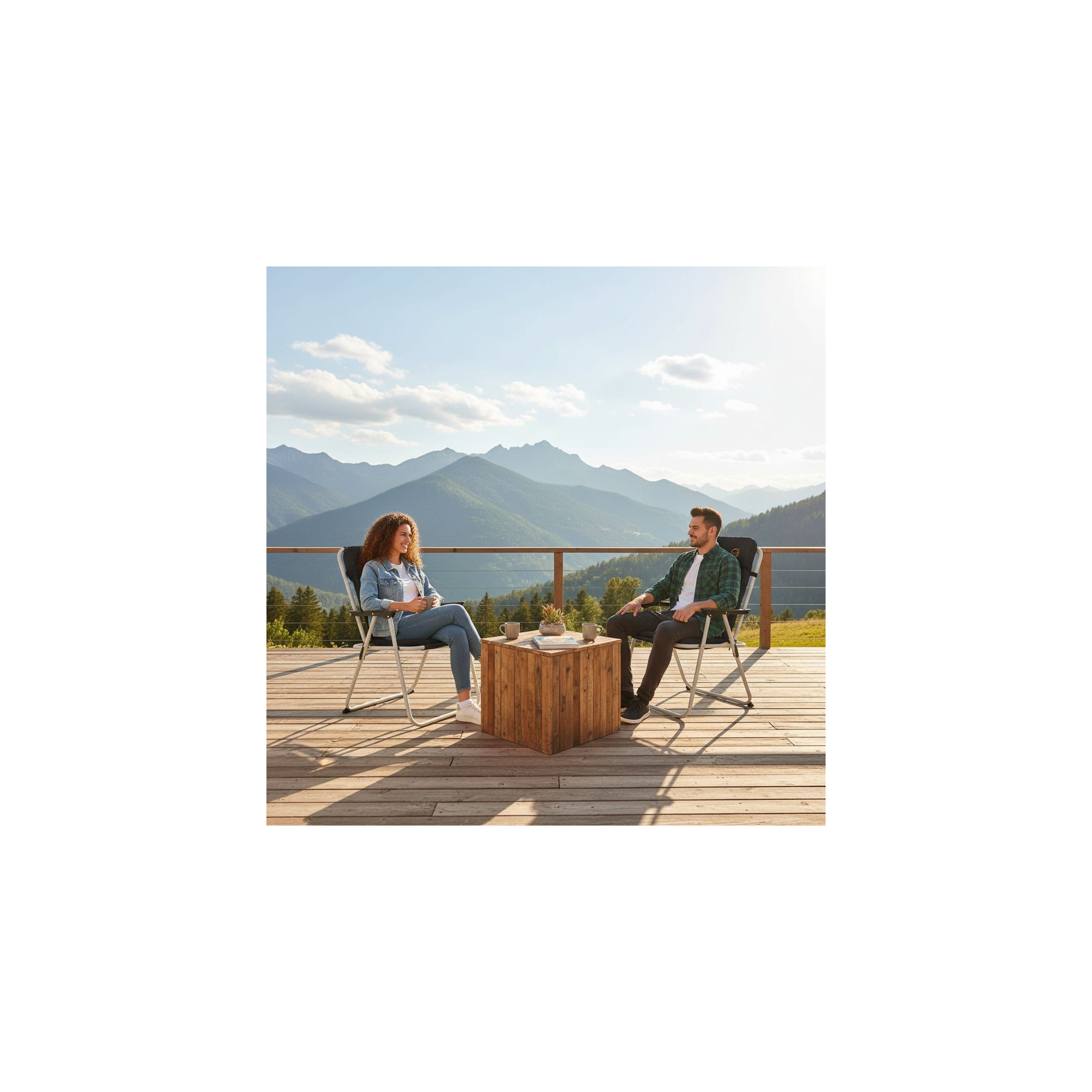 O'Camp Piccolo opvouwbare campingstoel - - Zwart - Afmetingen : 57 x 55 x 80 cm