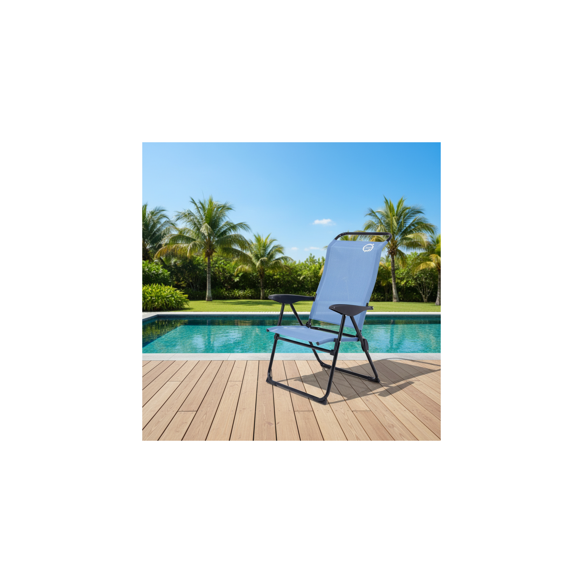 O'Camp Set van 2 campingstoelen met 5 standen - - Blauw - Afmetingen: 70 x 62 x 105 cm