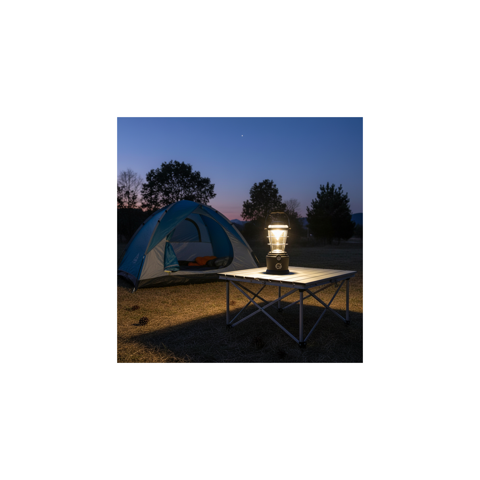 O'Camp Camping lantaarn - - 12 LED verlichting - Handvat + kompas inbegrepen