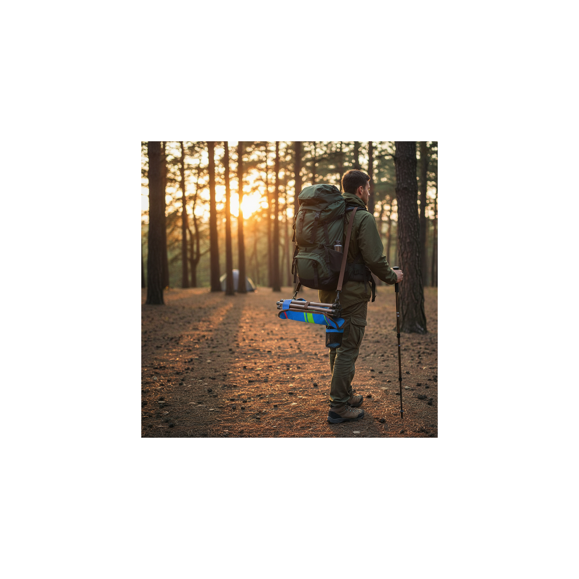 Siège pliable 3 pieds de camping - O'Camp - Dimensions : 32 x 32 x 38 cm