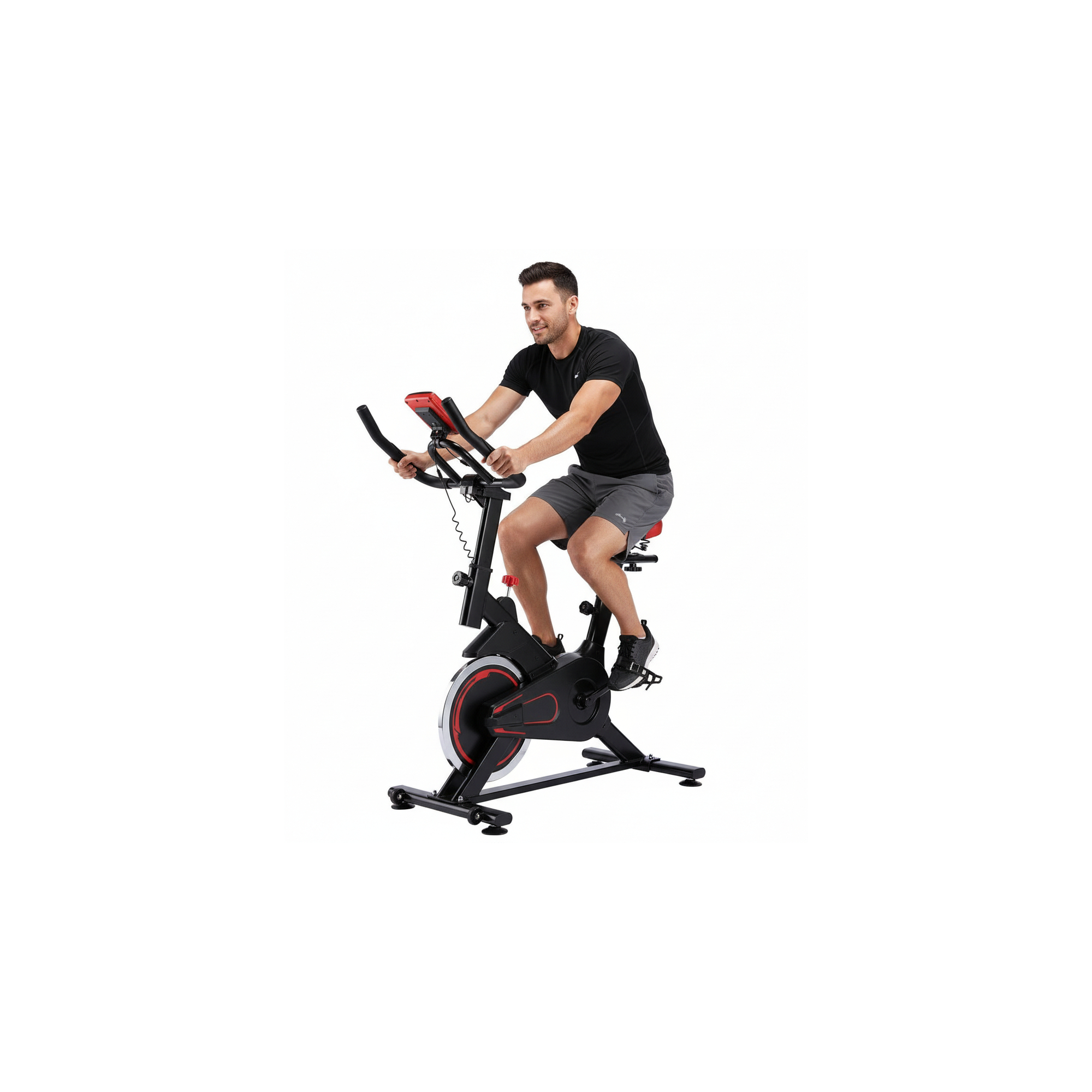 Vélo d'appartement spinning - O’Fitness - Compteur 5 fonctions - Roue d'intertie : 6 Kg