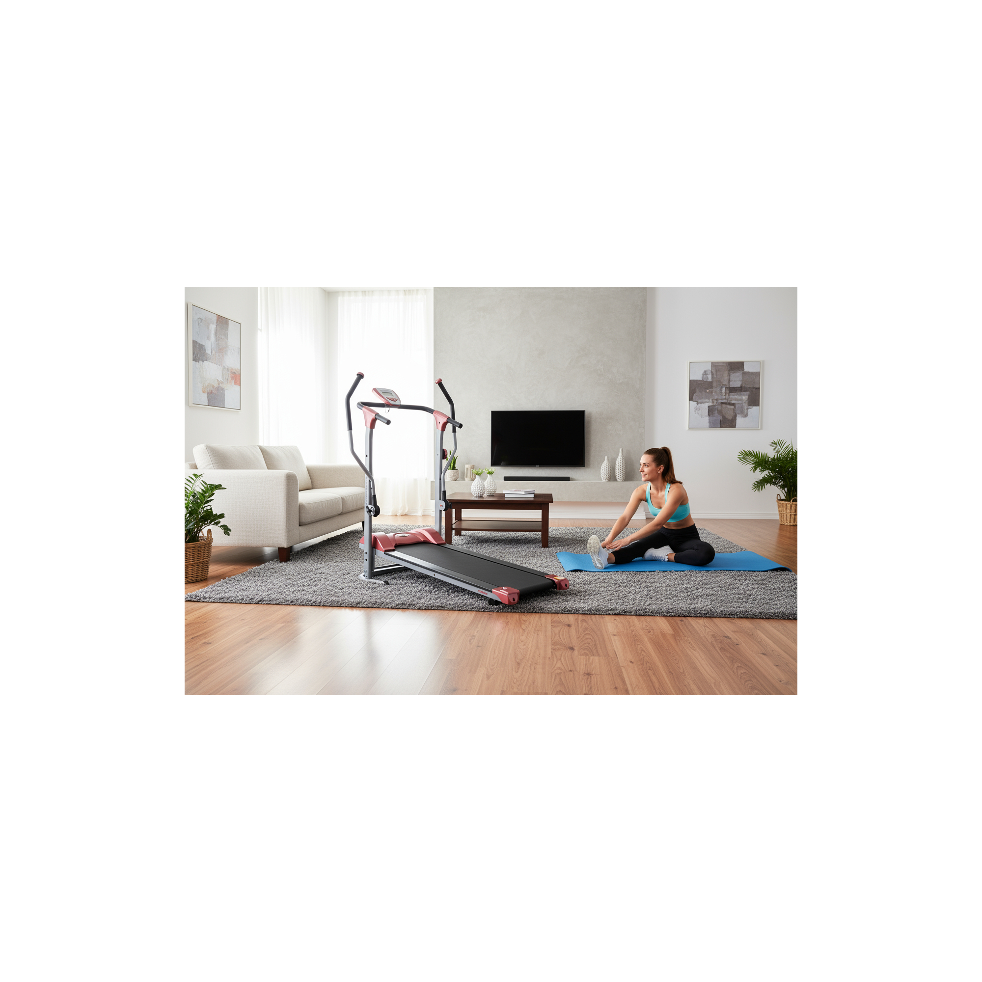 Magnetische loopband met 2-in-1 arm - O'Fitness - Thuis/Appartement - teller met 5 functies
