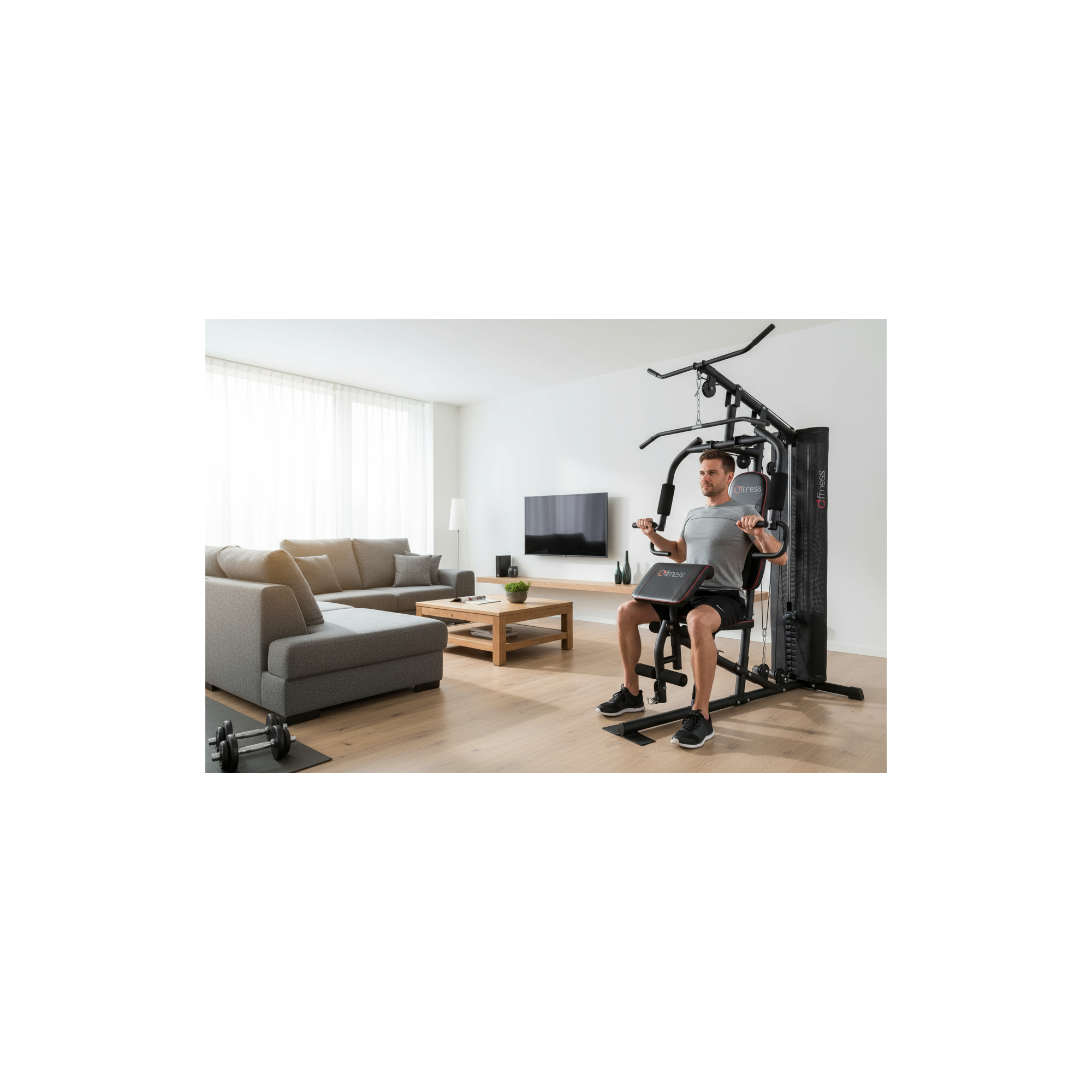 O'Fitness Multifunctionele Body Press - Afmetingen: 189 x 109 x 215 cm - Alles inbegrepen