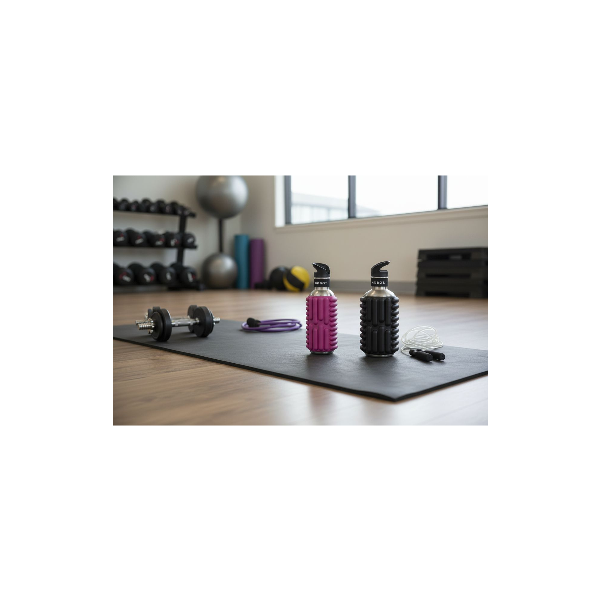 Sportfles - Mobot - 2 in 1 massage roller functie - Blauw