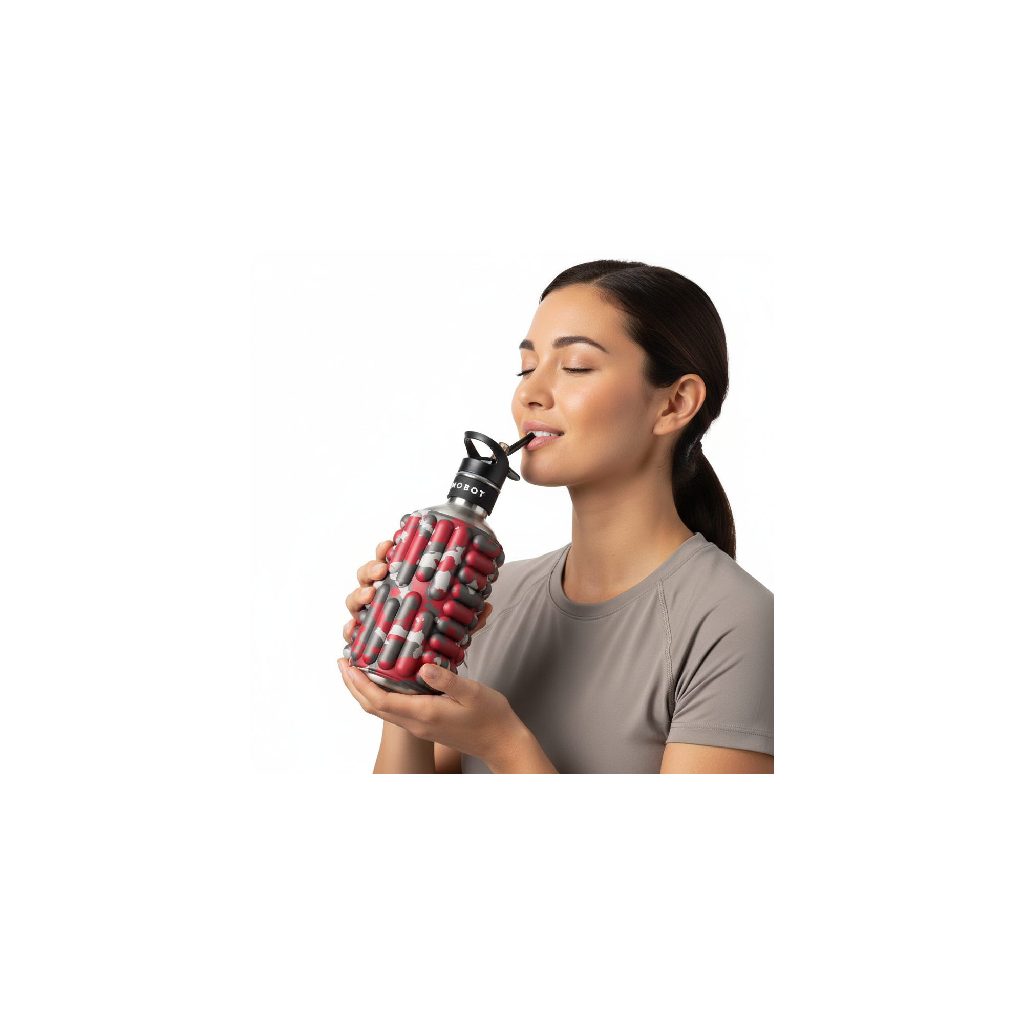 Sportfles - Mobot - 2 in 1 massage rolfunctie - Sappig geel