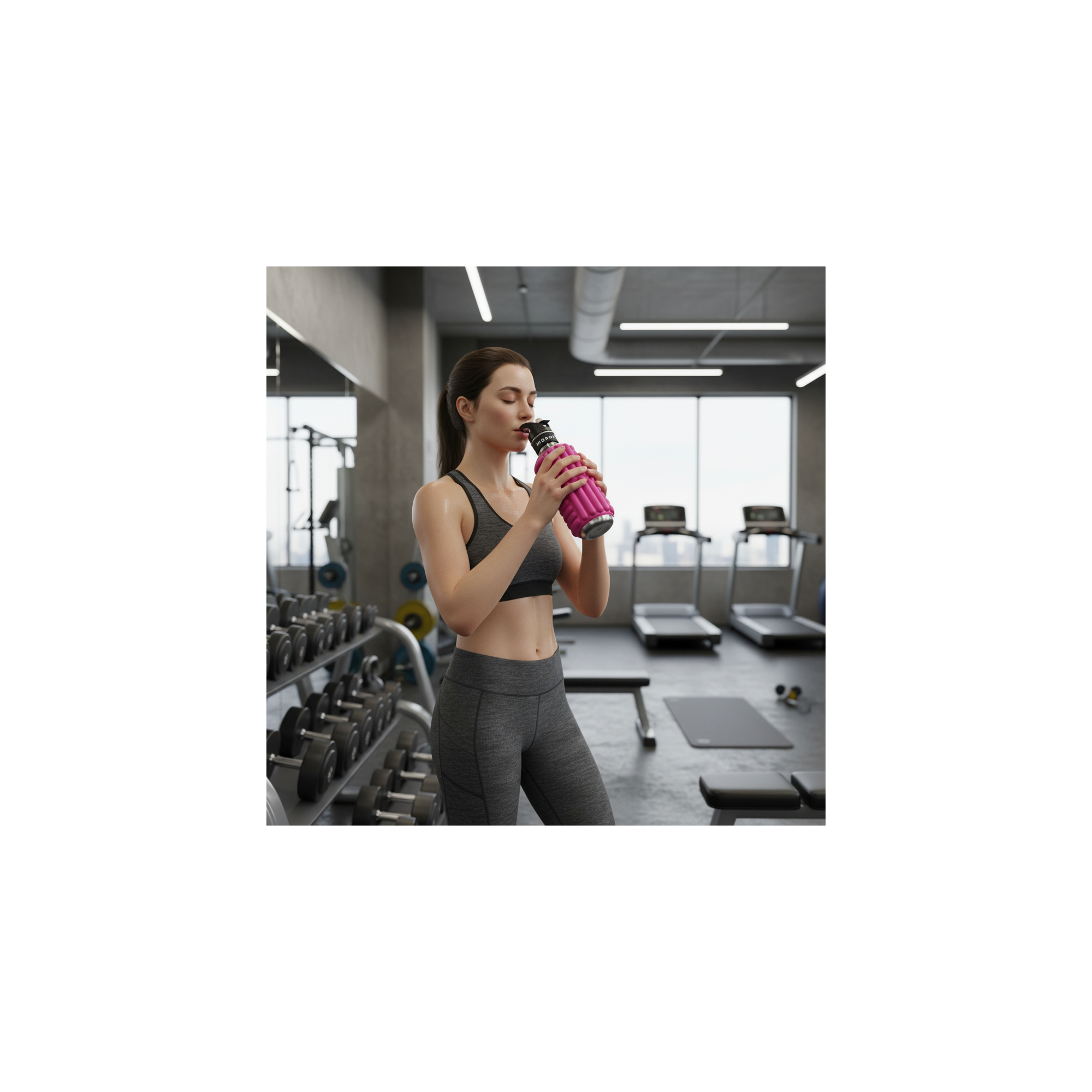 Sportfles - Mobot - 2 in 1 massage rolfunctie - Sappig geel