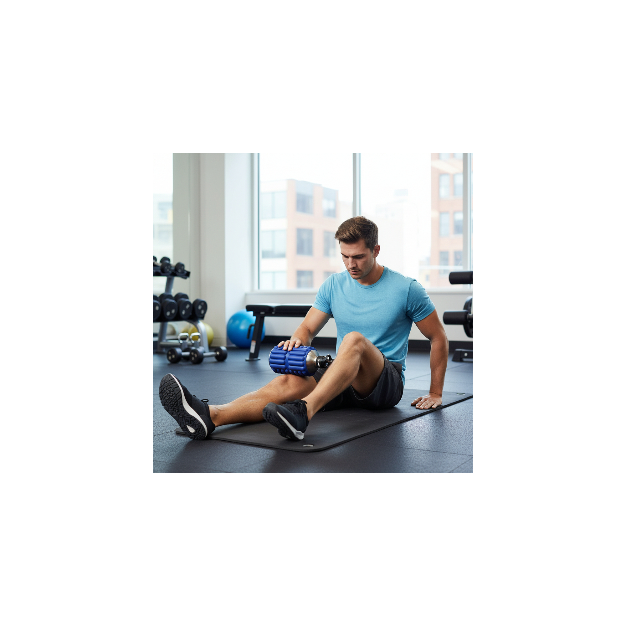 Sportfles - Mobot - 2 in 1 massage rolfunctie - Rood metaal