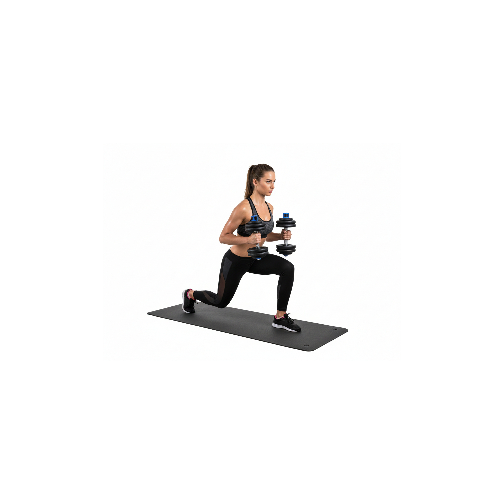 Set stangen + halters 50 KG - FITLIFE - Staal - All Inclusive ( stangen, schijven, stoppers )