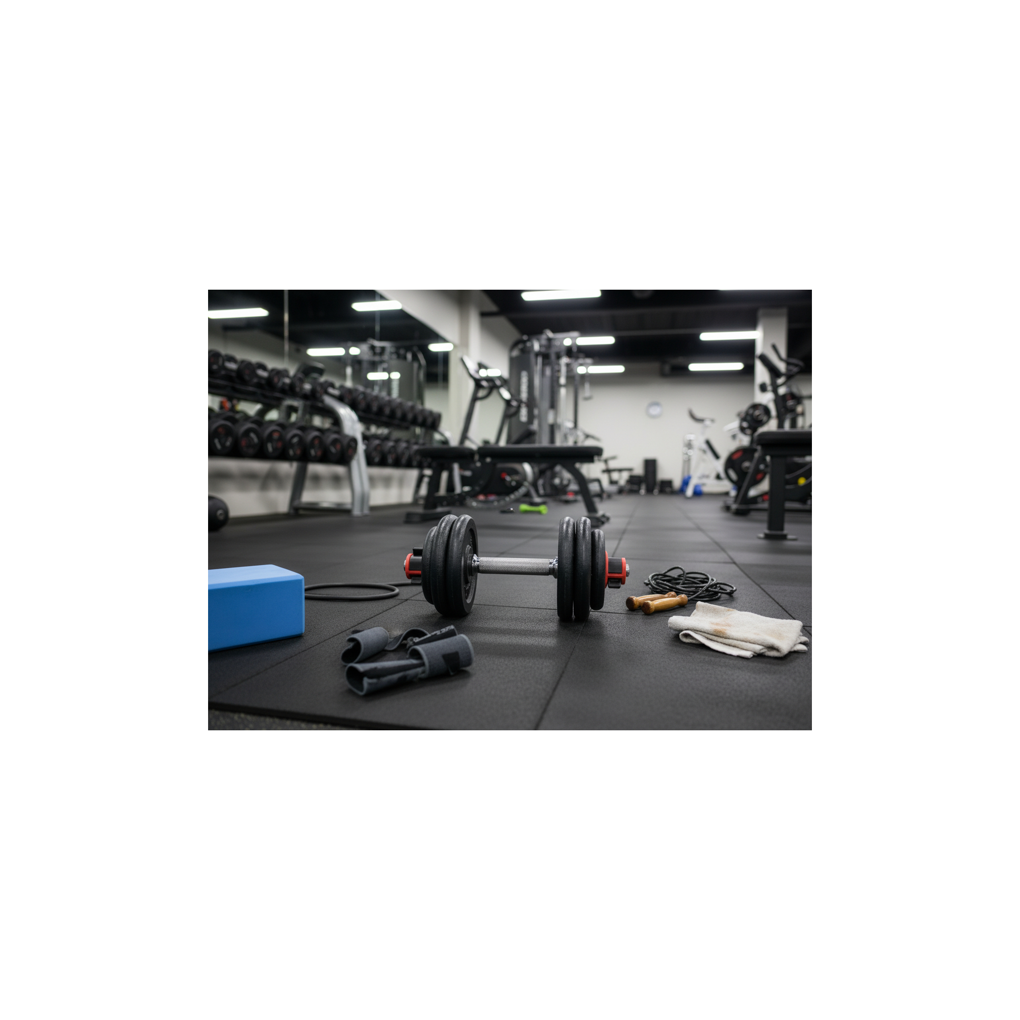 Set stangen + halters 93 KG - FITLIFE - Staal - All Inclusive ( stangen, schijven, stoppers )