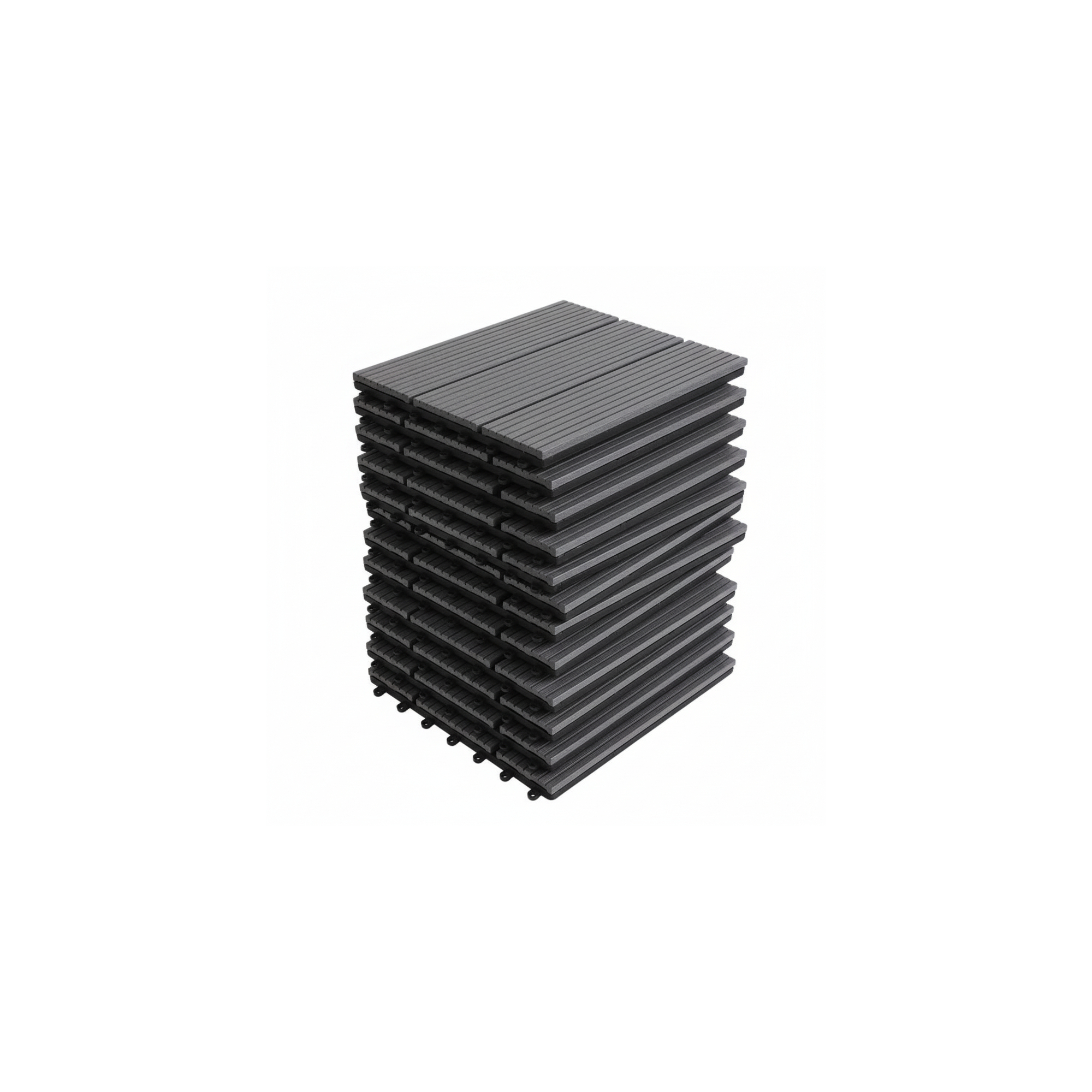 Lot de 10 dalles de jardin d'aménagement extérieur - Gris anthracite - Surface totale : 0.9 m²