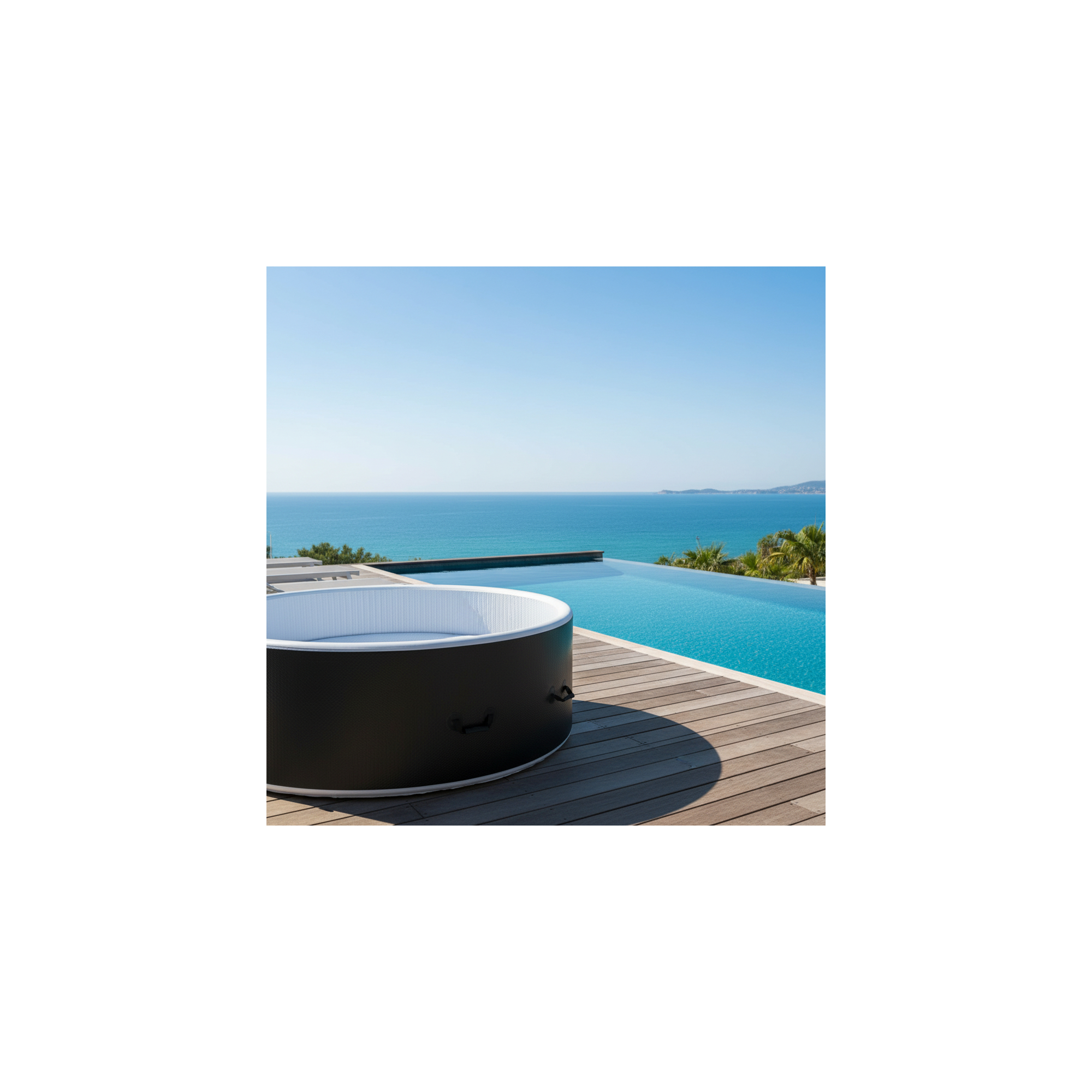 Aufblasbarer Whirlpool für 6 Personen, rund, aus Dropstitch - Ospazia - Durchmesser: 200 cm - inkl. Filter und Abdeckplane