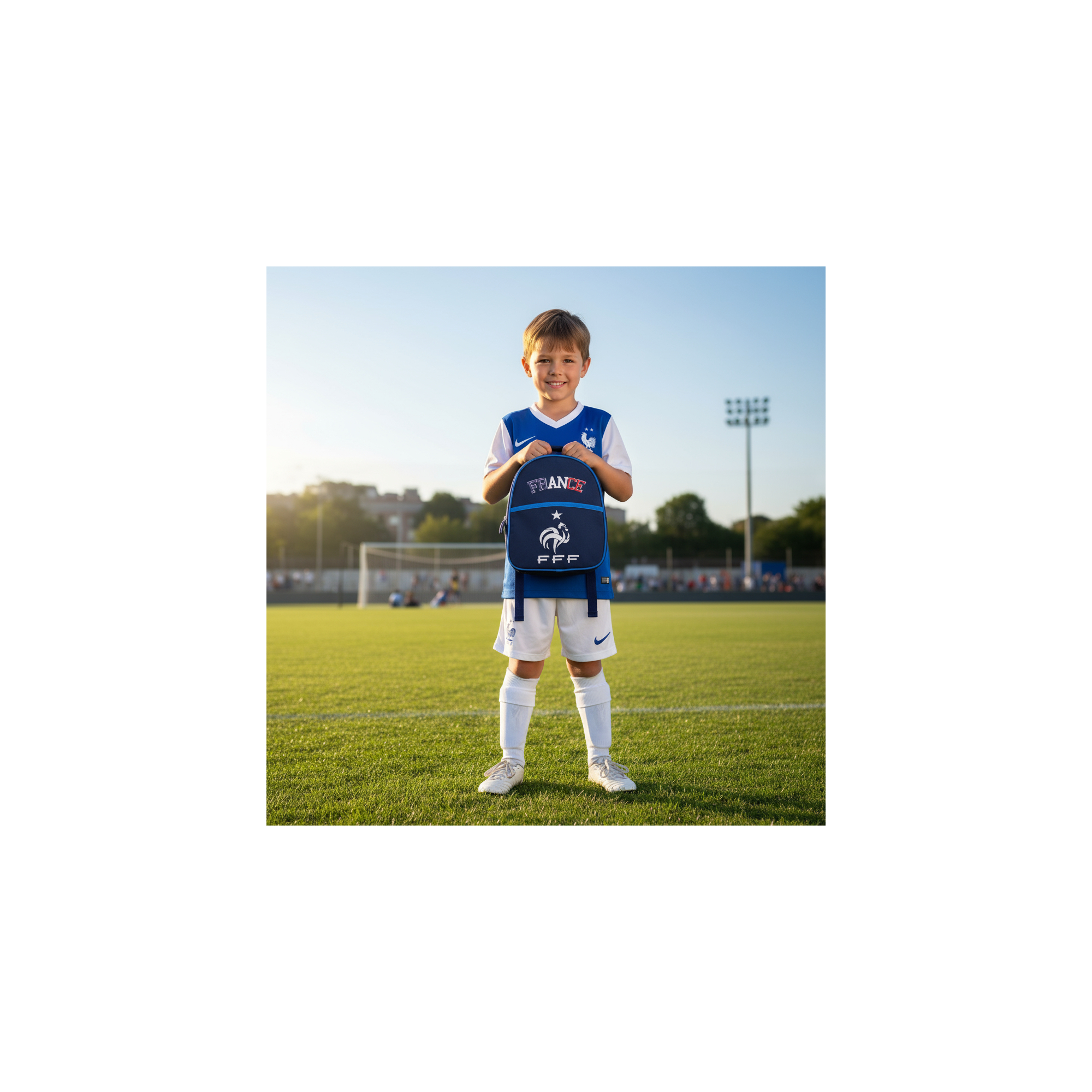 Blauwe kinderrugzak Fédération Française de Football - Afmetingen : 25 x 13 x 21 cm