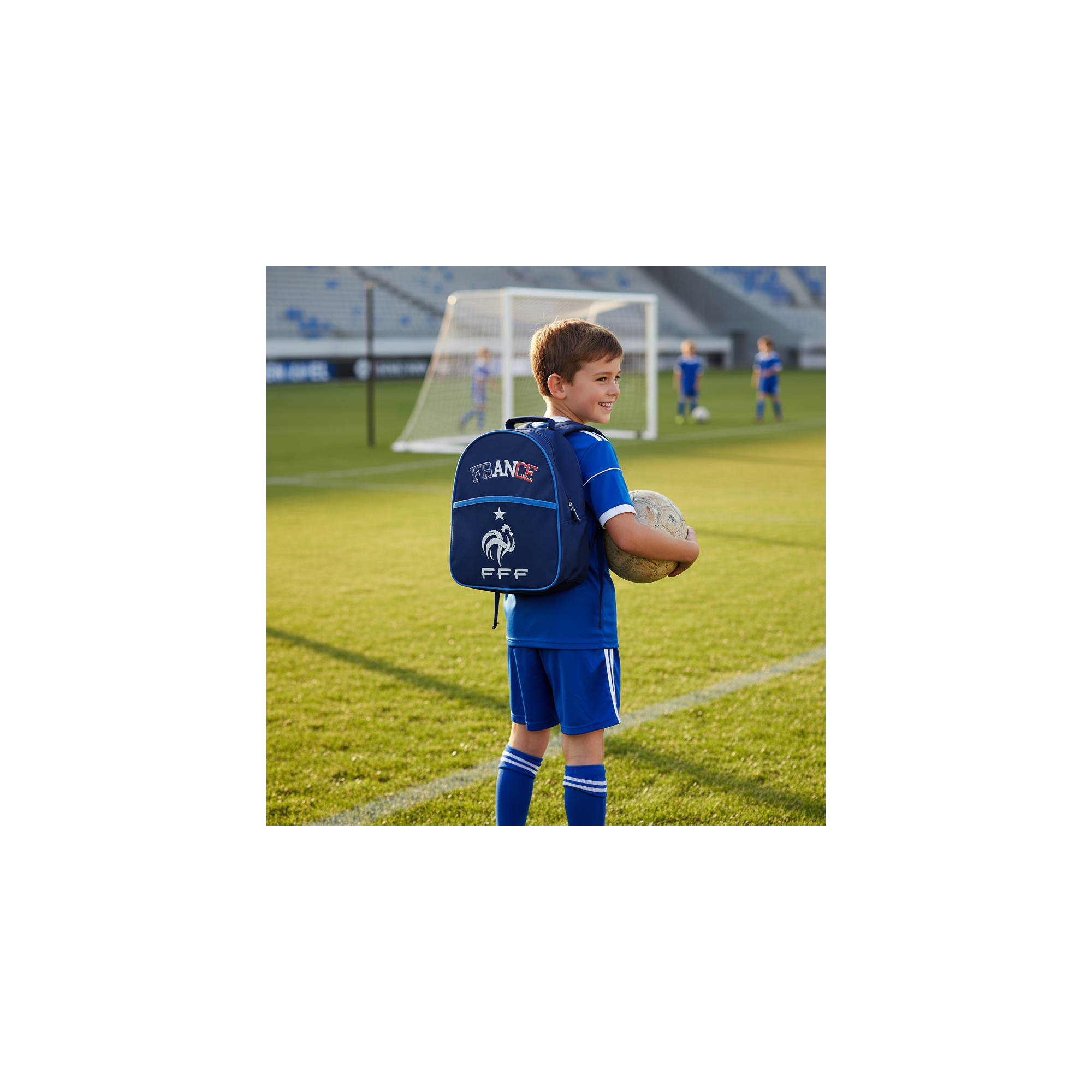 Blauwe kinderrugzak Fédération Française de Football - Afmetingen : 25 x 13 x 21 cm