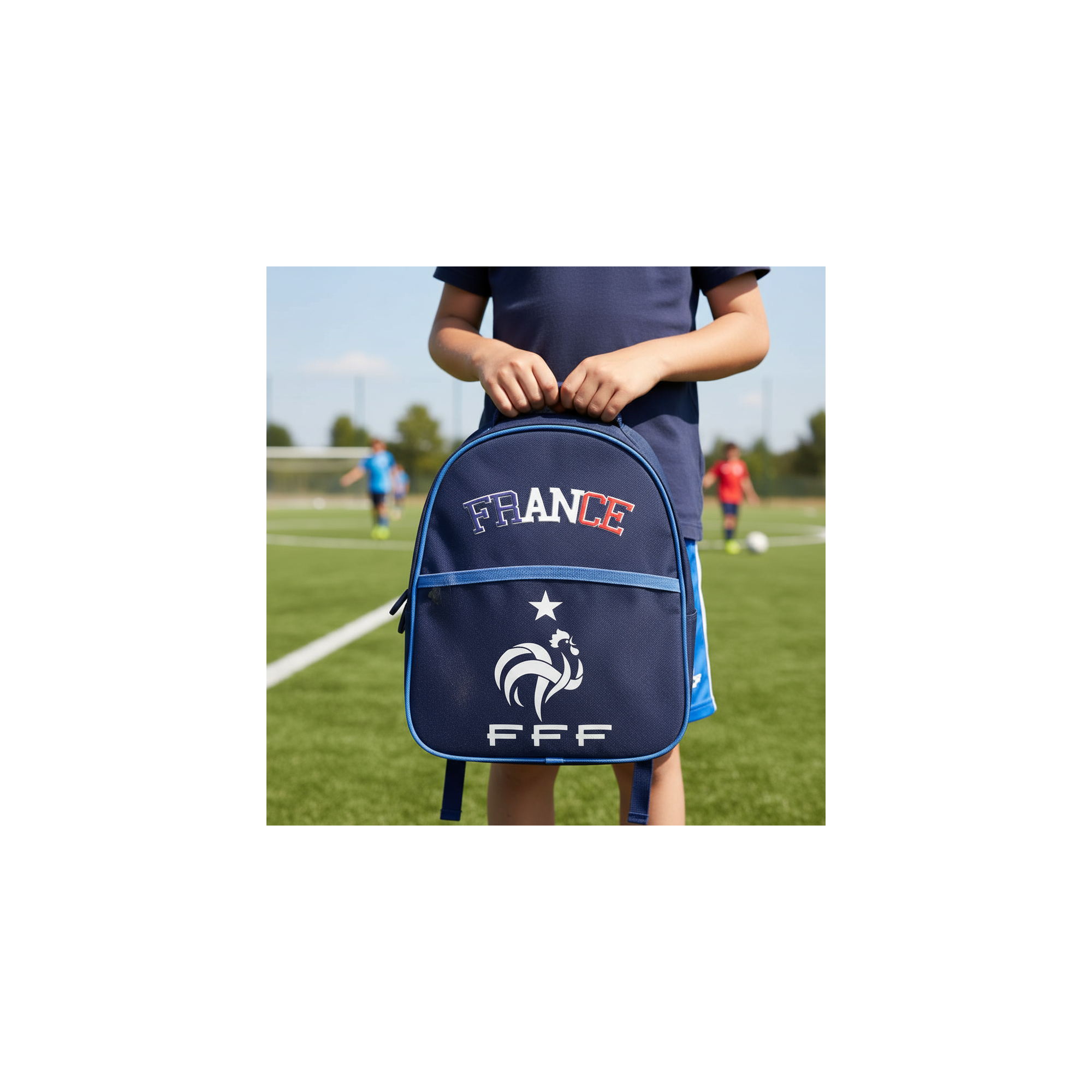 Blauwe kinderrugzak Fédération Française de Football - Afmetingen : 25 x 13 x 21 cm