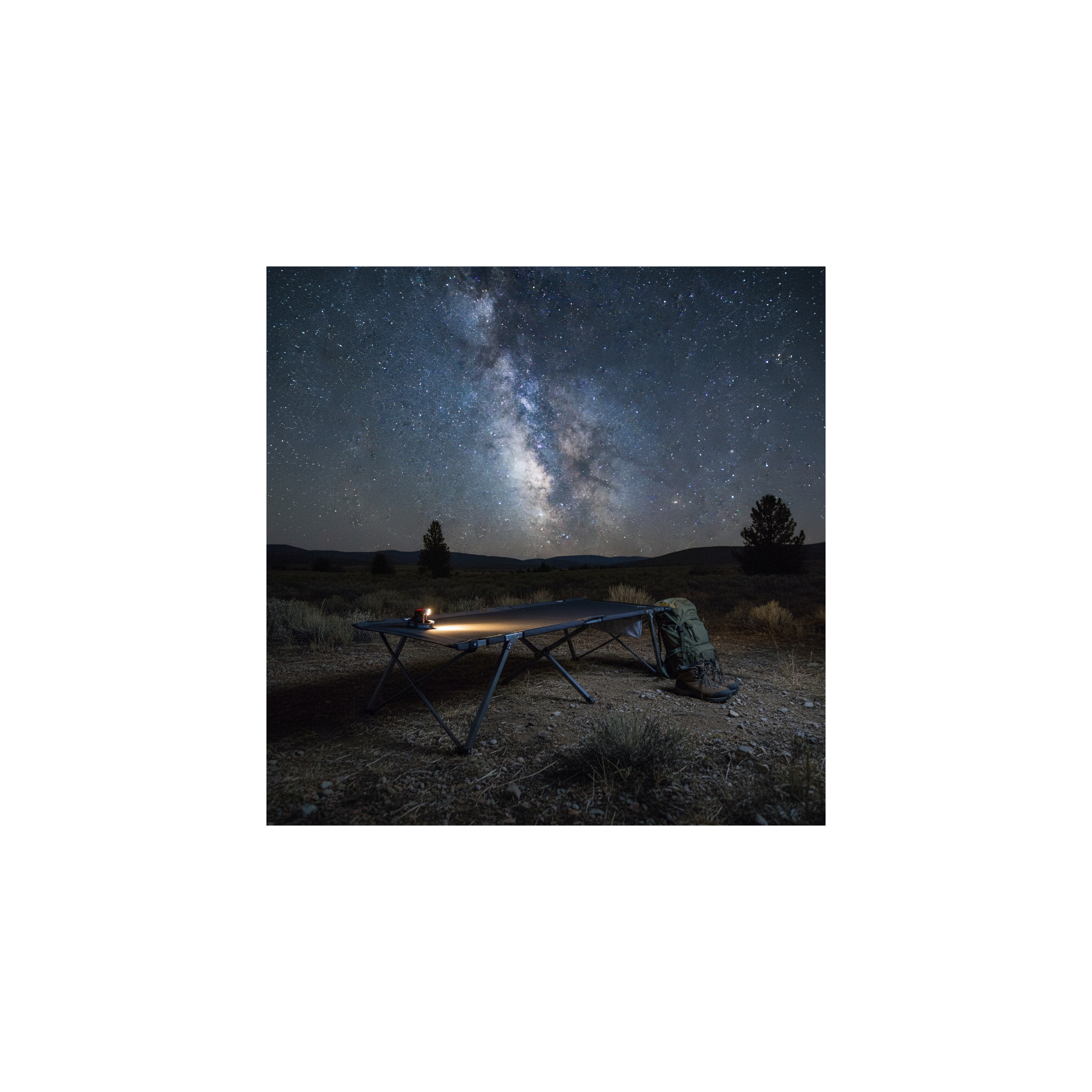 Zusammenklappbares Feldbett - O'camp - Mit Transporttasche - Schwarz - Abmessungen 207 x 75 x 50 cm