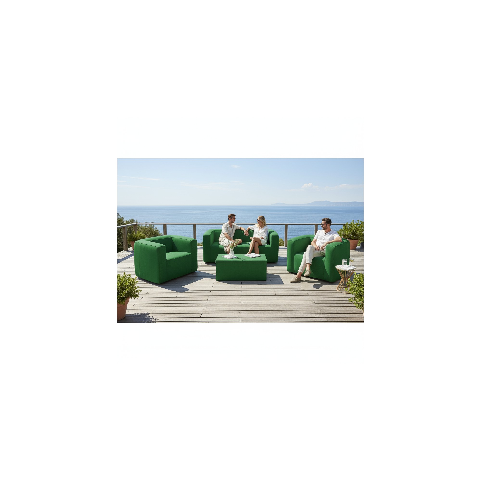 Opblaasbare fauteuil Terracotta - Binnen en buiten - Kleur Groen