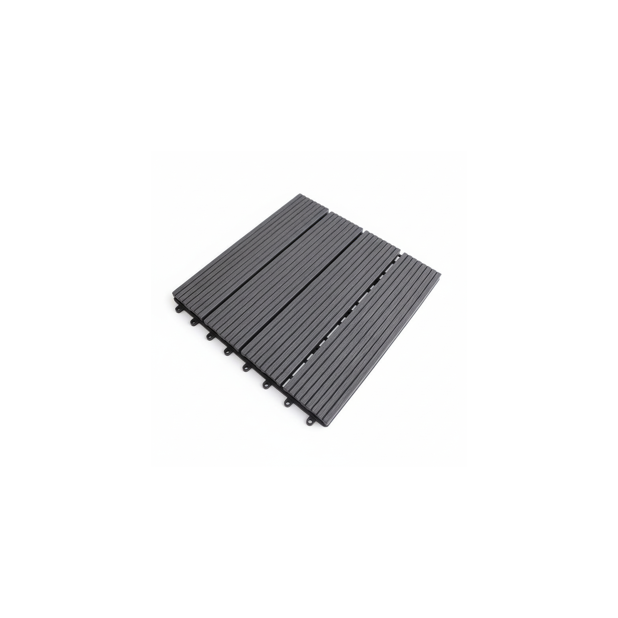 Lot de 10 dalles de jardin d'aménagement extérieur - Gris anthracite - Surface totale : 0.9 m²