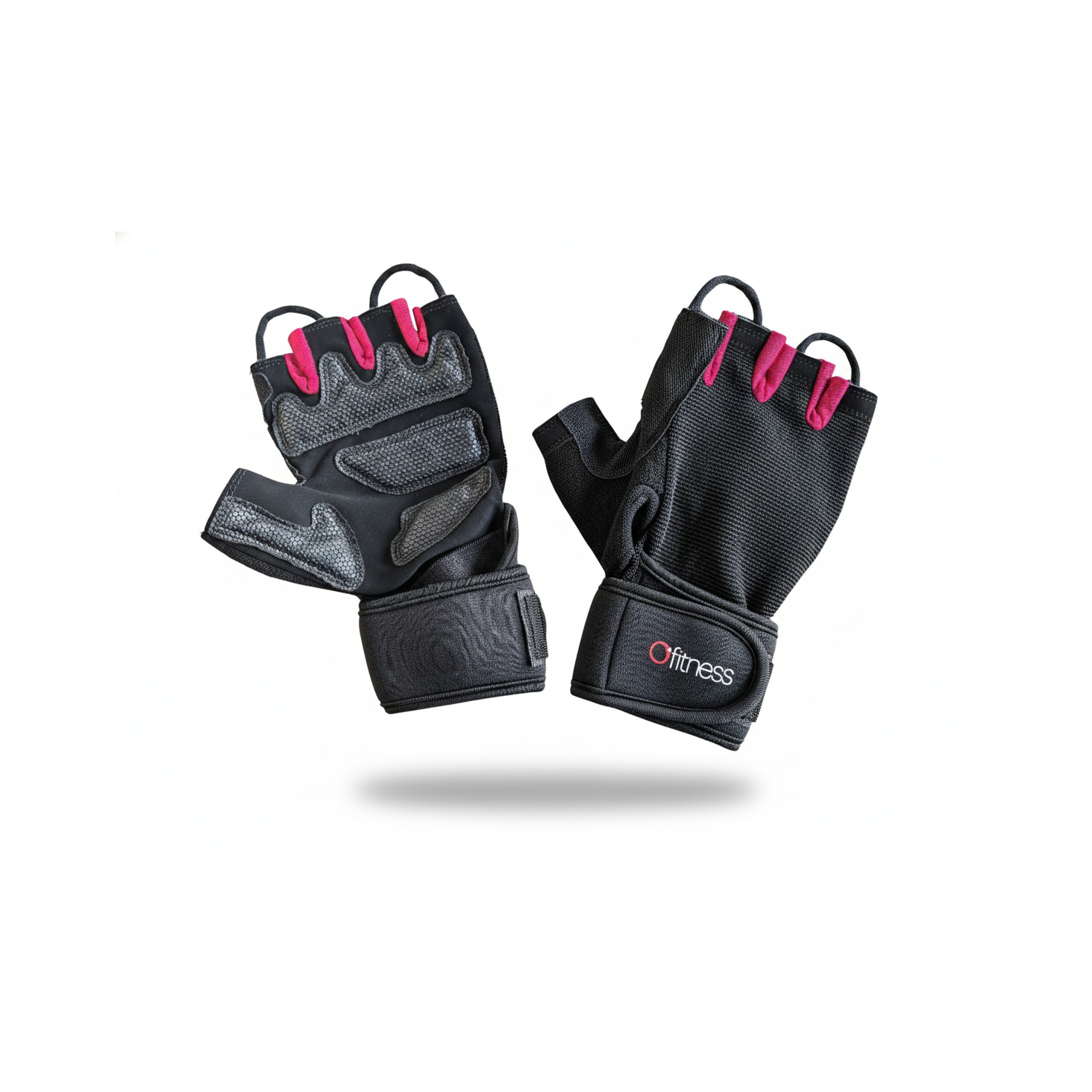 Gants de musculation - O'FITNESS - G300 - Noir et rouge - Taille S