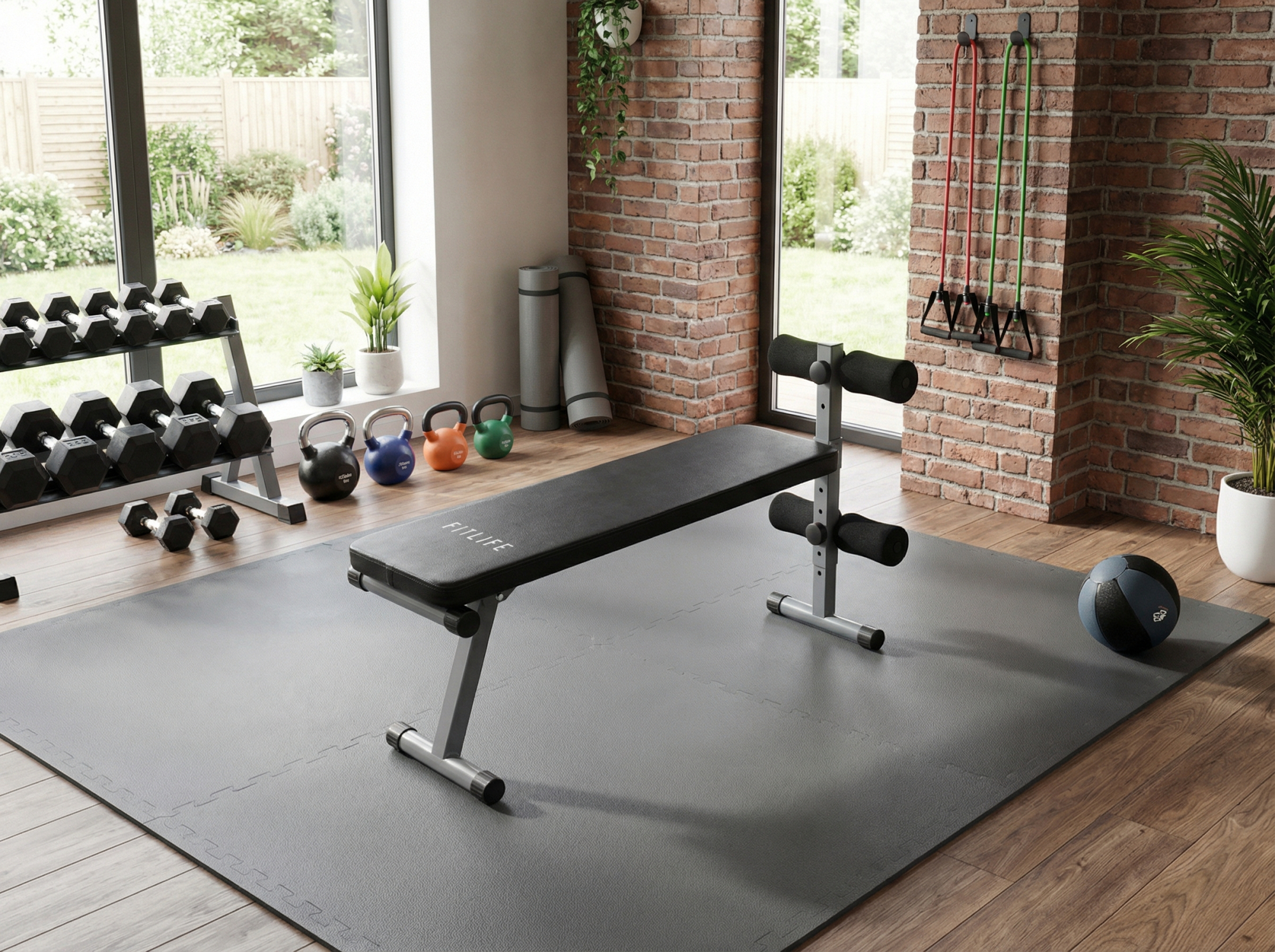 Banc à abdominaux - FITLIFE - Acier - Fitness/Musculation - Maison/Appartement