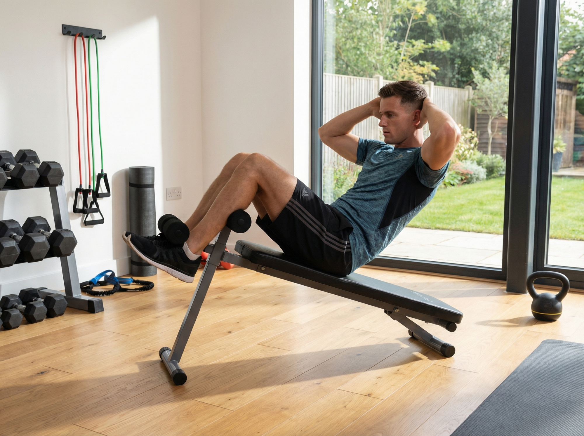 Banc à abdominaux - FITLIFE - Acier - Fitness/Musculation - Maison/Appartement