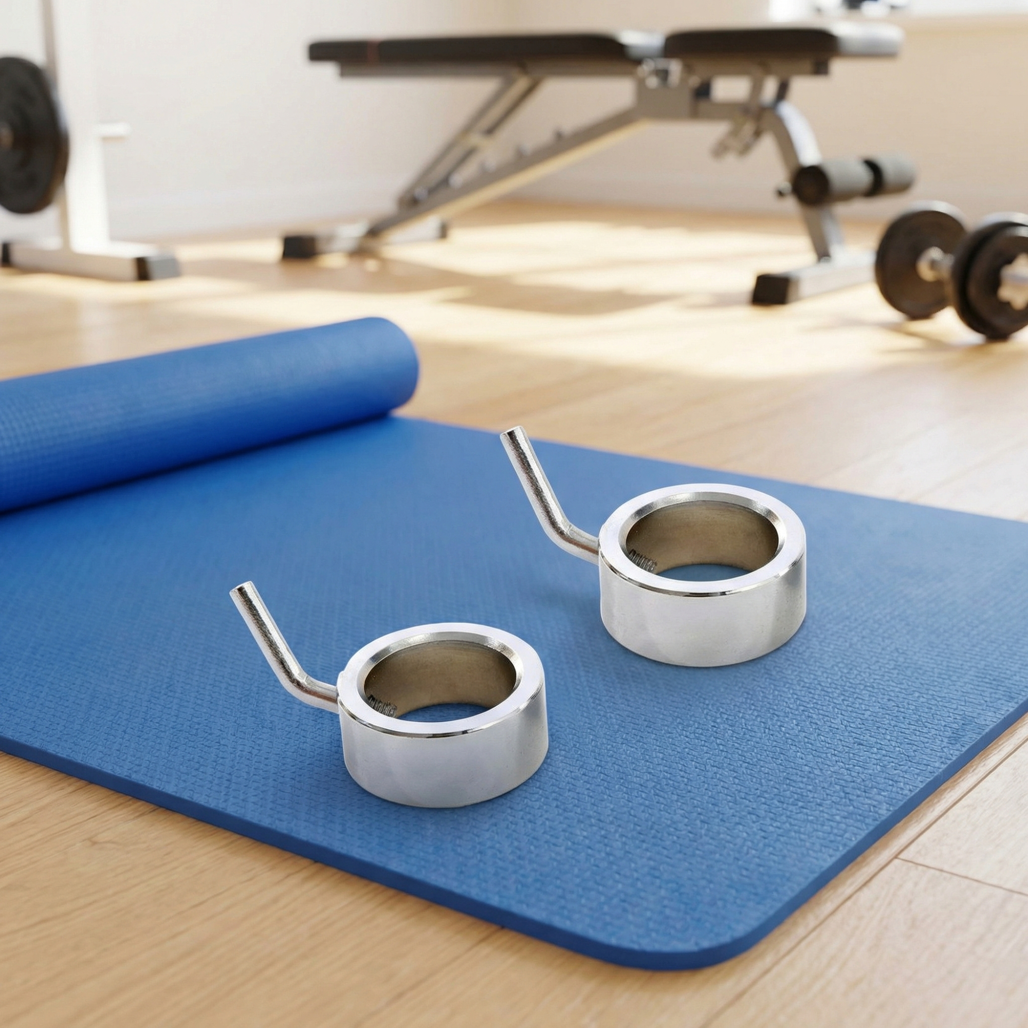 Paire de bague de serrage chrome - FITLIFE - Acier - Fitness/Musculation