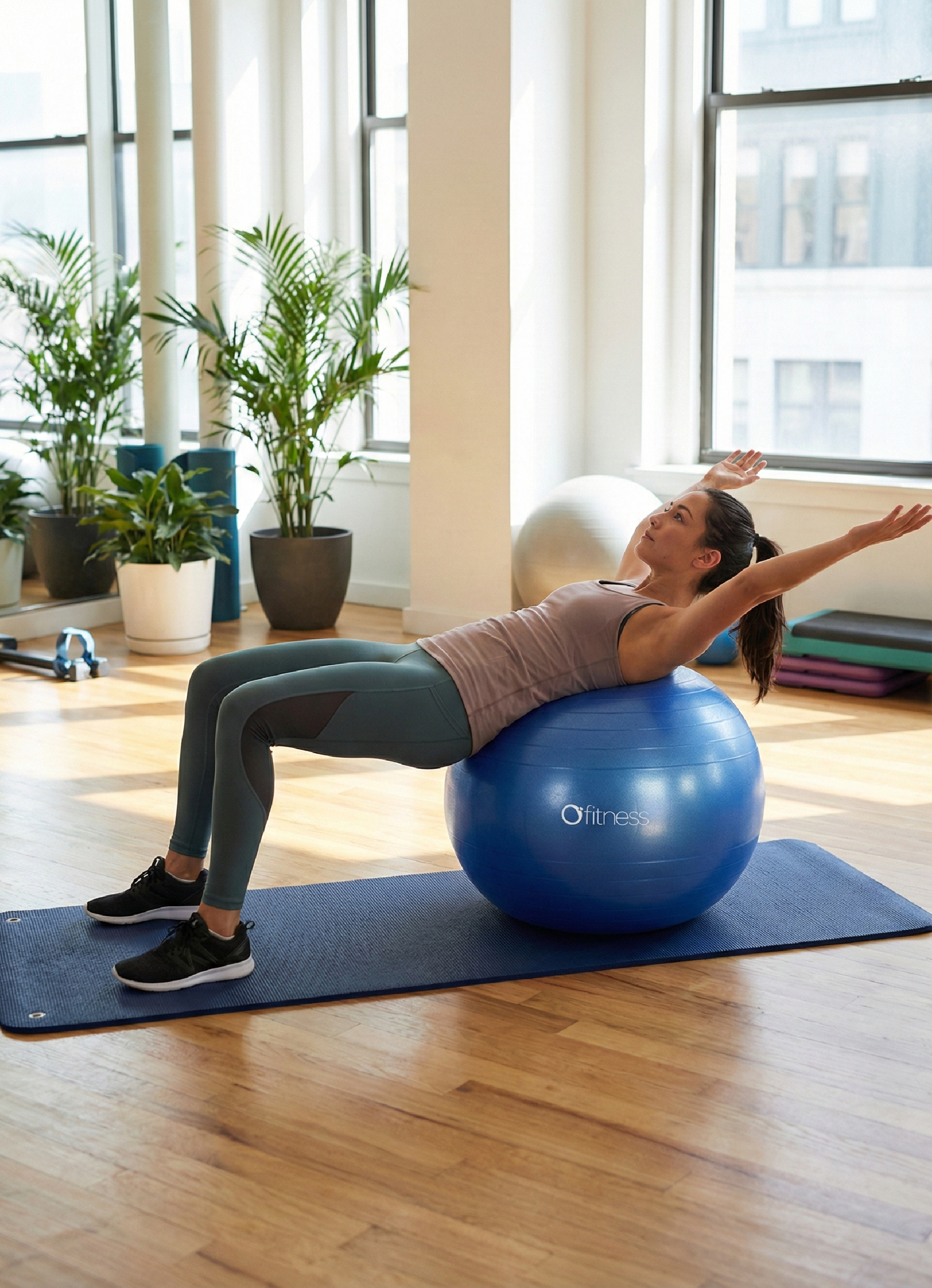 Ballon de gymnastique et de fitness - O'FITNESS - PVC - Taille 55 cm