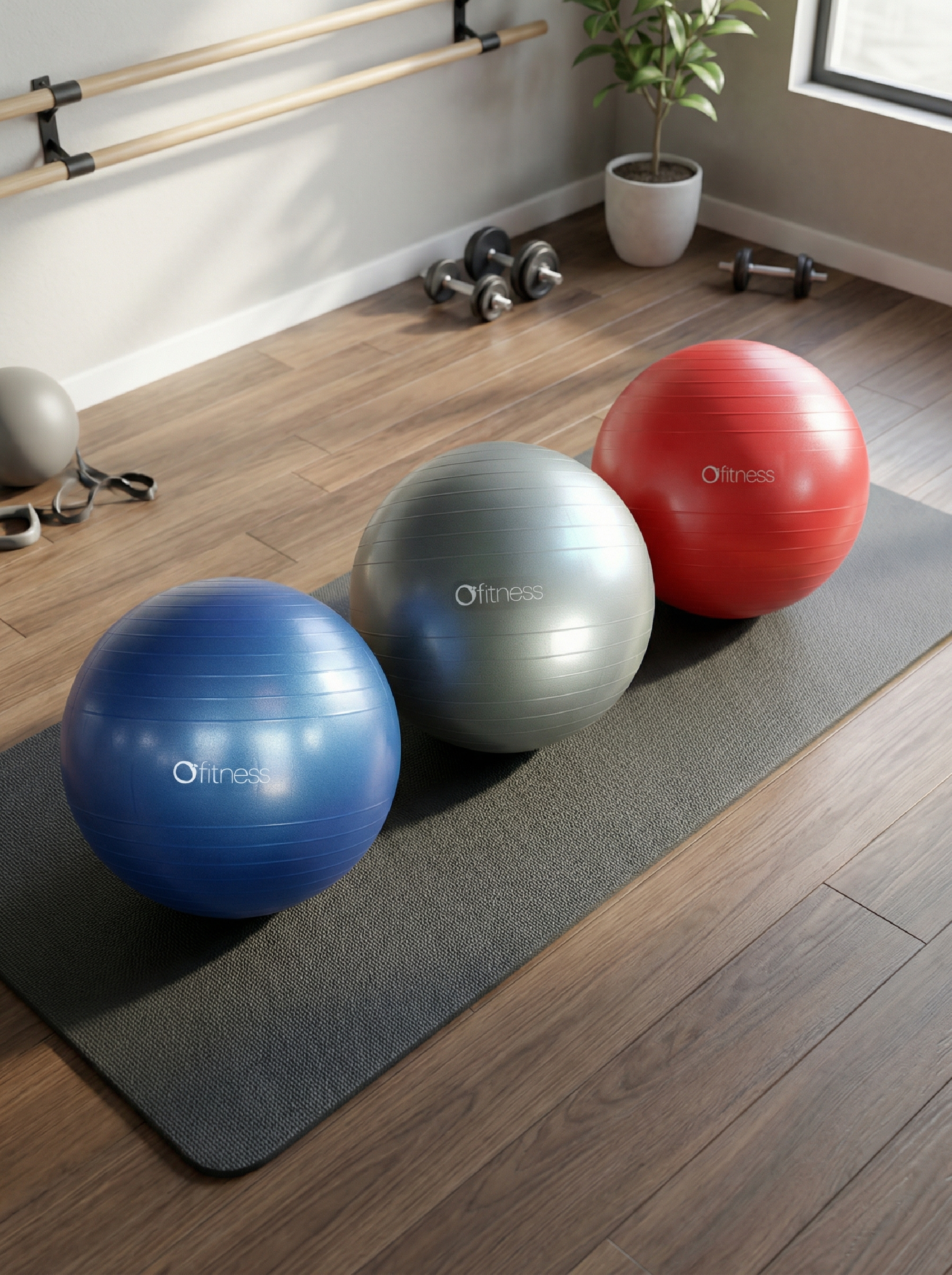 Ballon de gymnastique et de fitness - O'FITNESS - PVC - Taille 55 cm