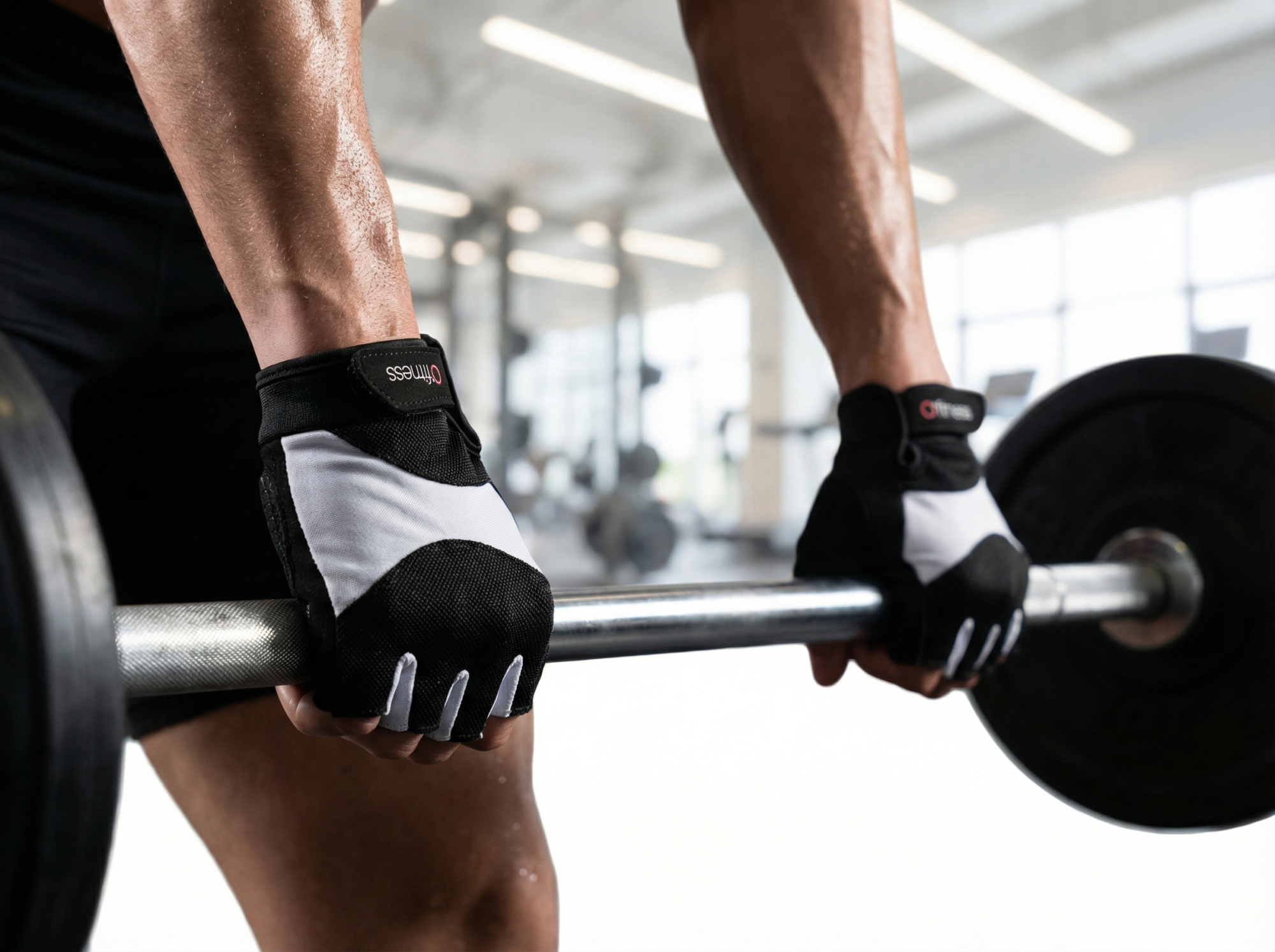 Gants de musculation - O'FITNESS - G200 - Noir et bleu - Taille L